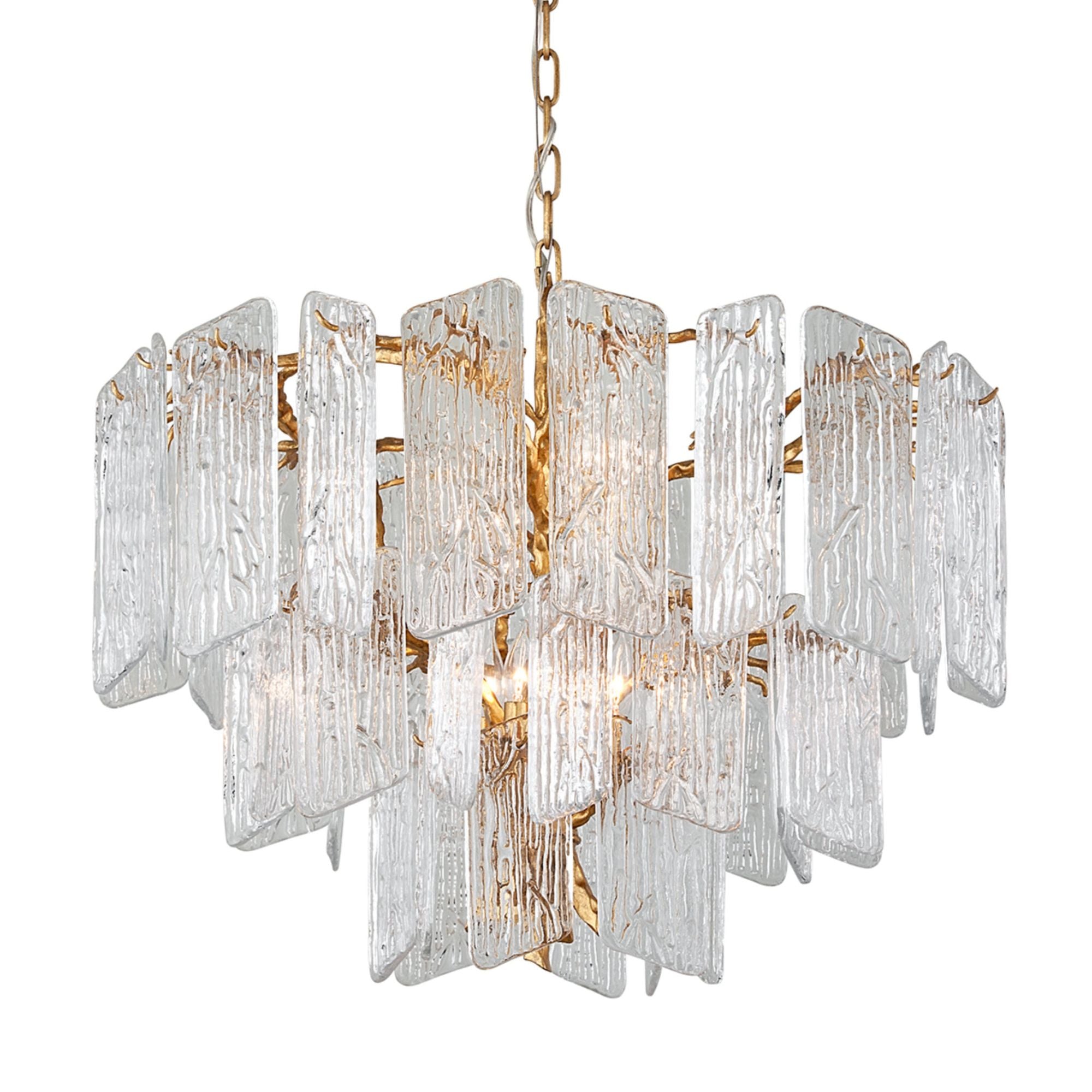 Piemonte 8-Light Chandelier in Gold Leaf 32W x 26.5H