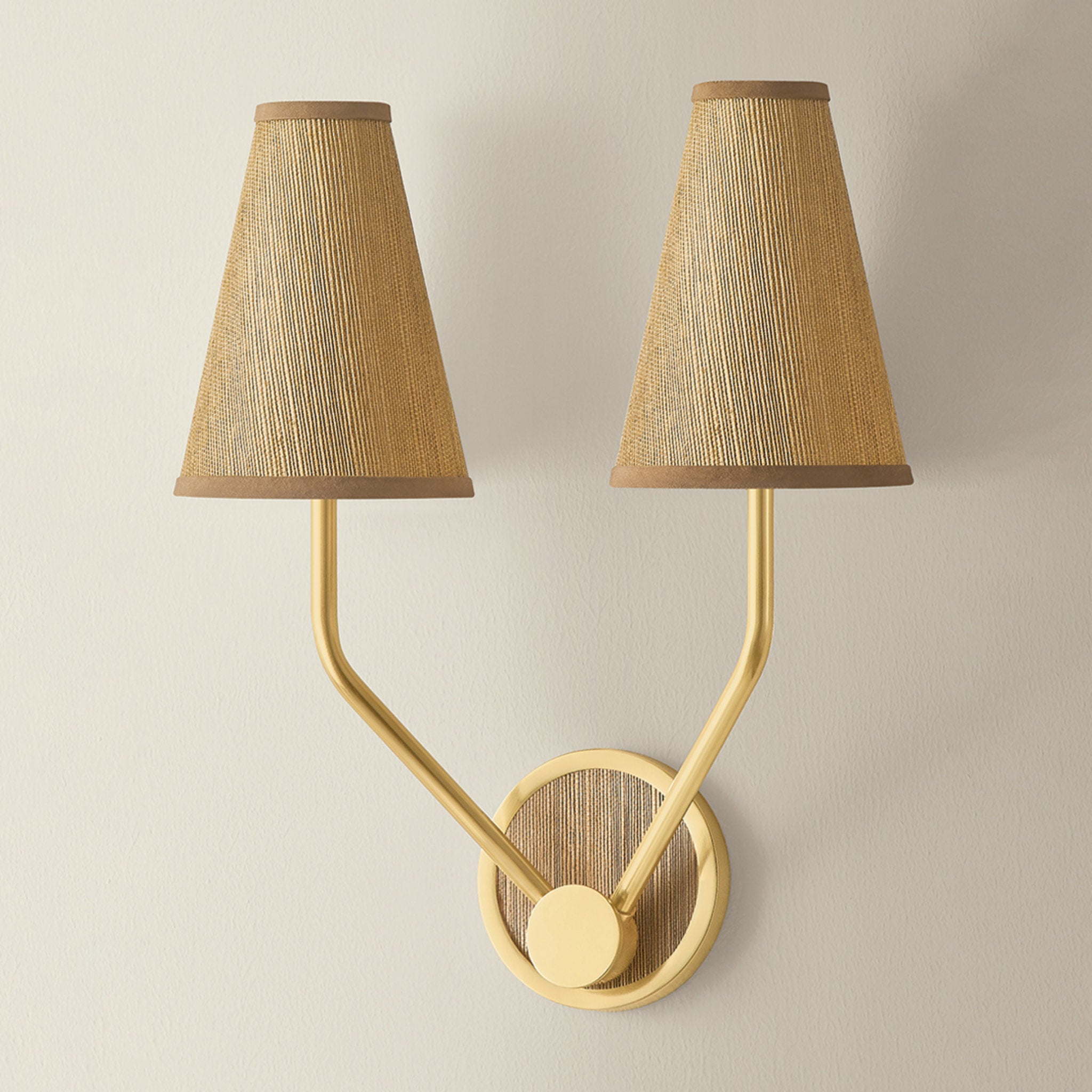 Buskirk 2-Light Wall Sconce in Aged Brass 15W x 17.75H