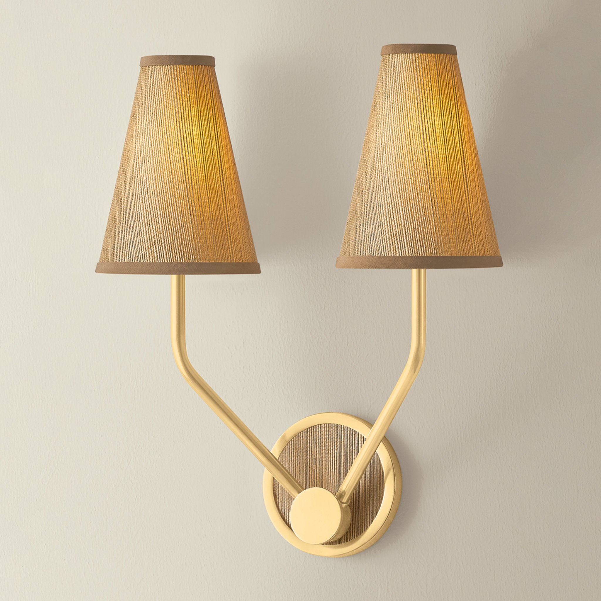 Buskirk 2-Light Wall Sconce in Aged Brass 15W x 17.75H