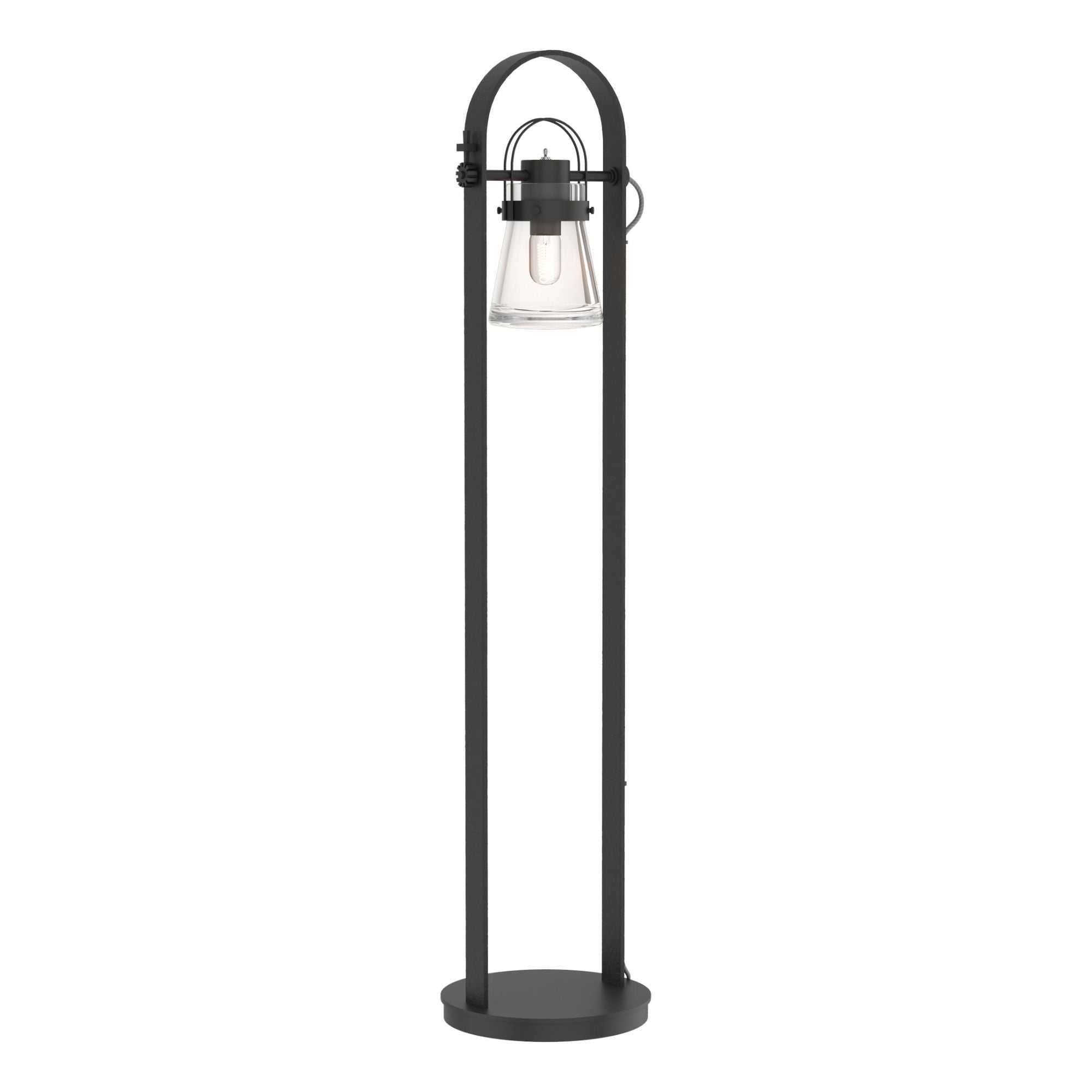 Erlenmeyer Floor Lamp 1-Light Clear Glass (ZM) in Black - On Base