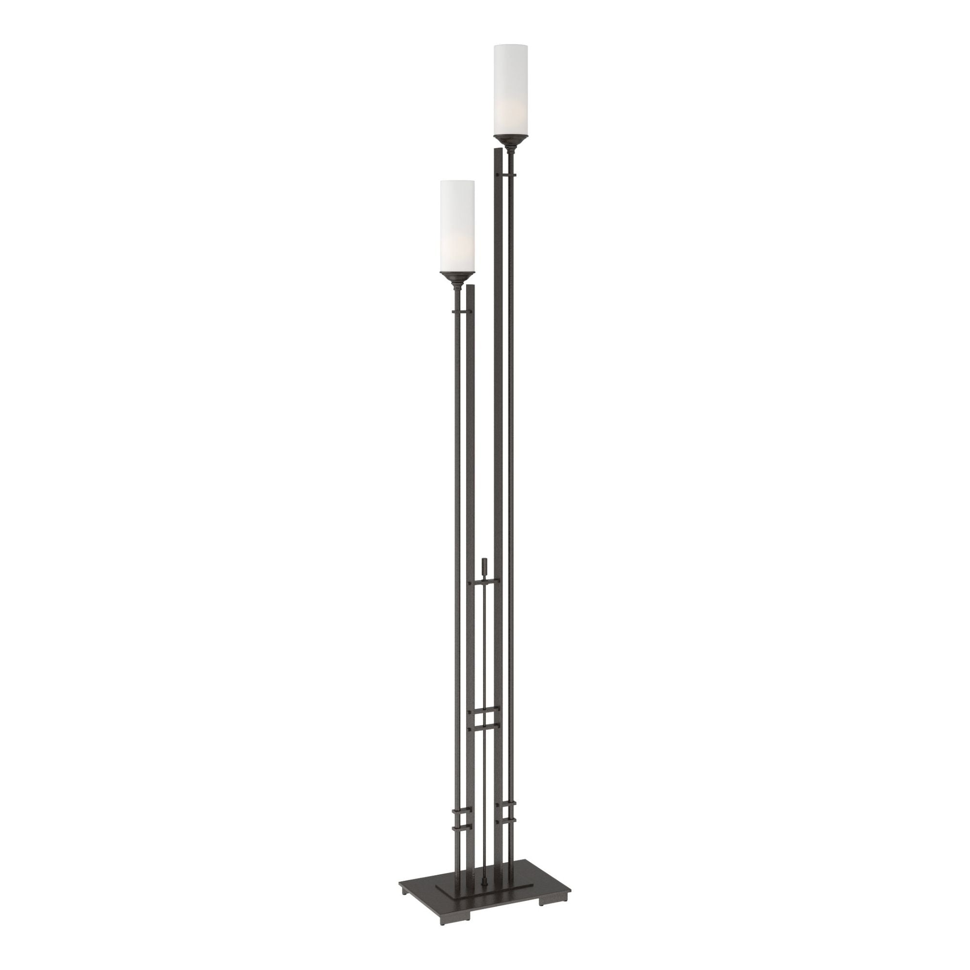 Metra Twin Tall Floor Lamp 2-Light Opal Glass (GG) in Oil Rubbed Bronze - Center Dimmer