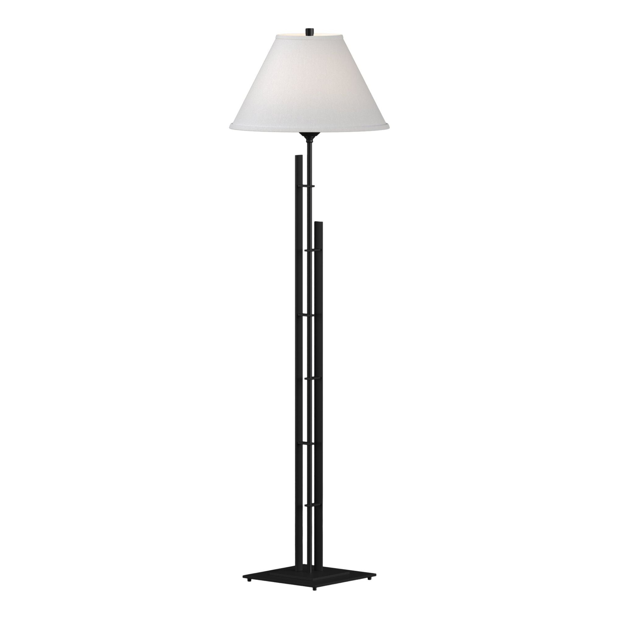 Metra Double Floor Lamp 1-Light Natural Anna Shade (SF) in Black