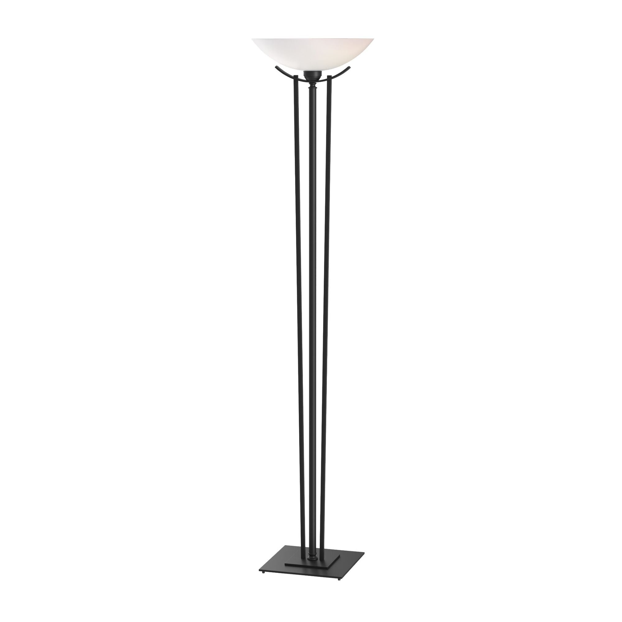 Taper Torchiere 1-Light Opal Glass (GG) in Black
