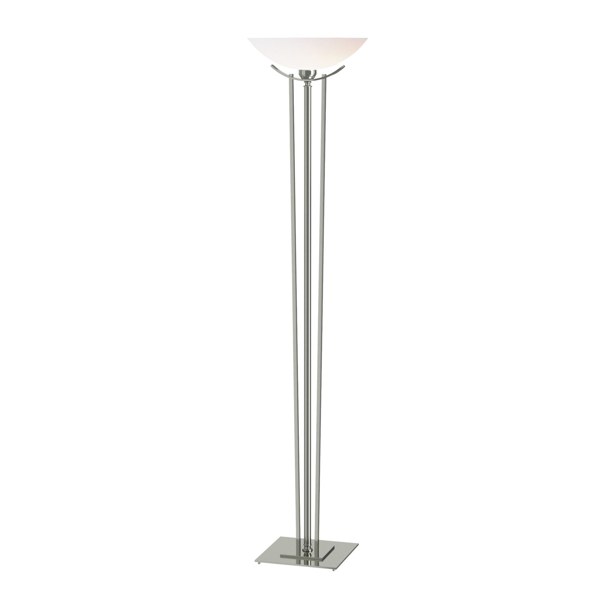 Taper Torchiere 1-Light Opal Glass (GG) in Sterling