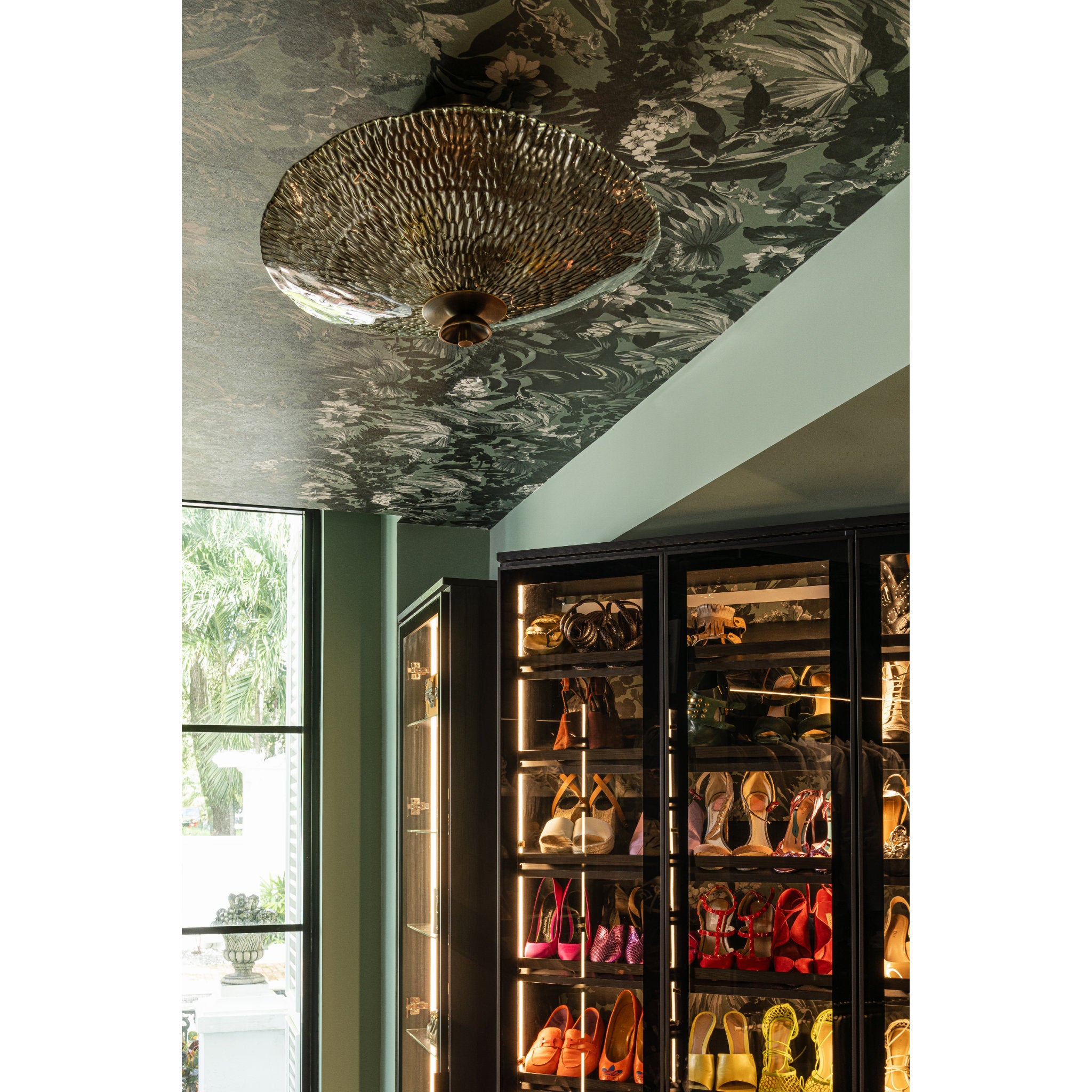 Alba 3-Light Semi Flush in Old World Brass by Moniomi 20W x 11H