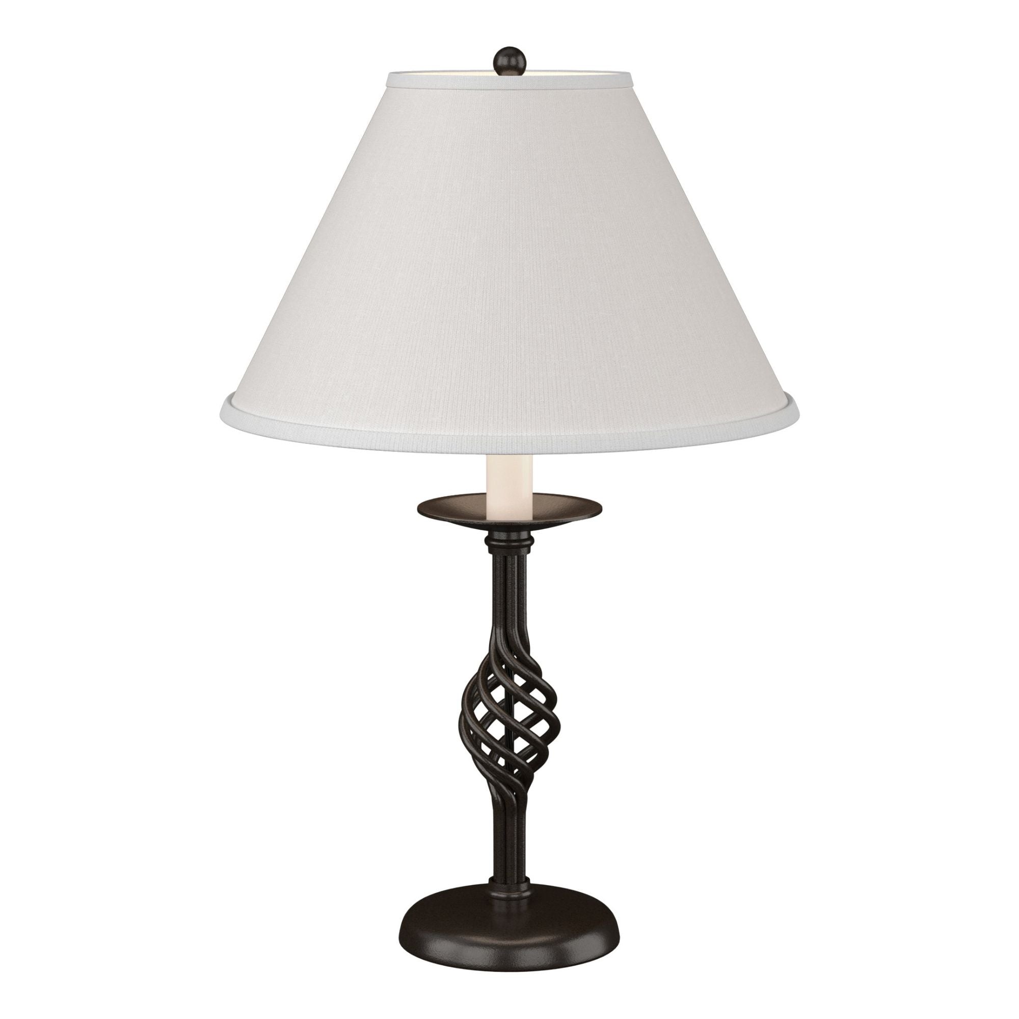 Twist Basket Table Lamp 1-Light Natural Anna Shade (SF) in Oil Rubbed Bronze