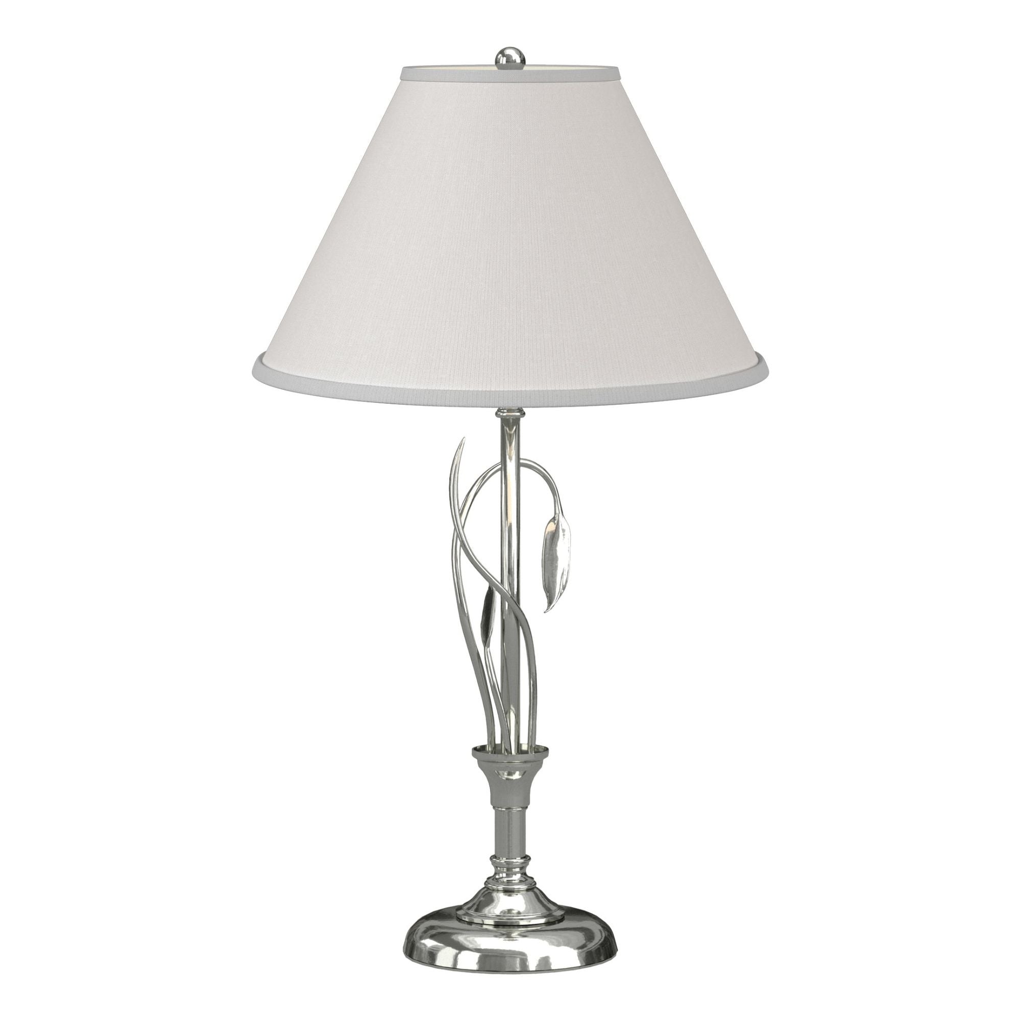 Forged Leaves and Vase Table Lamp 1-Light Natural Anna Shade (SF) in Sterling