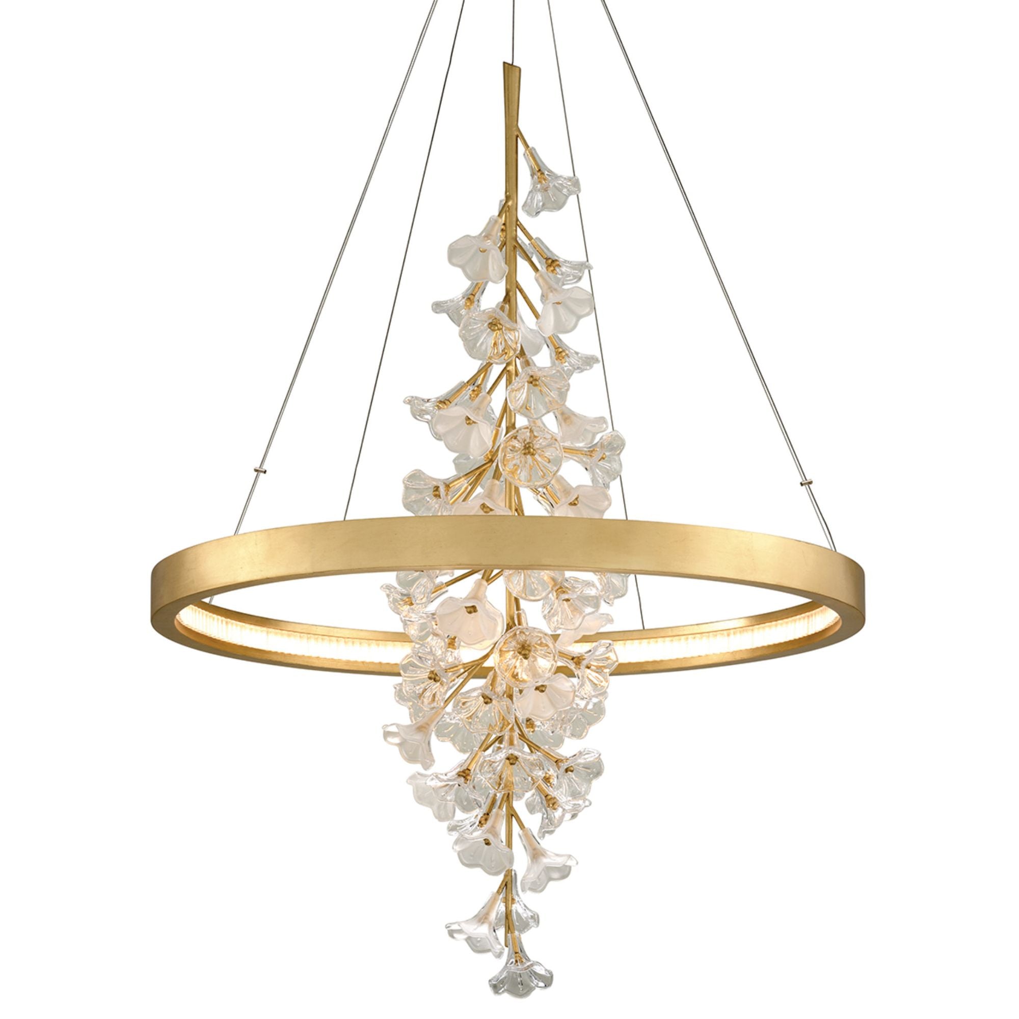 Jasmine 1-Light Chandelier in  Gold Leaf 36W x 50H