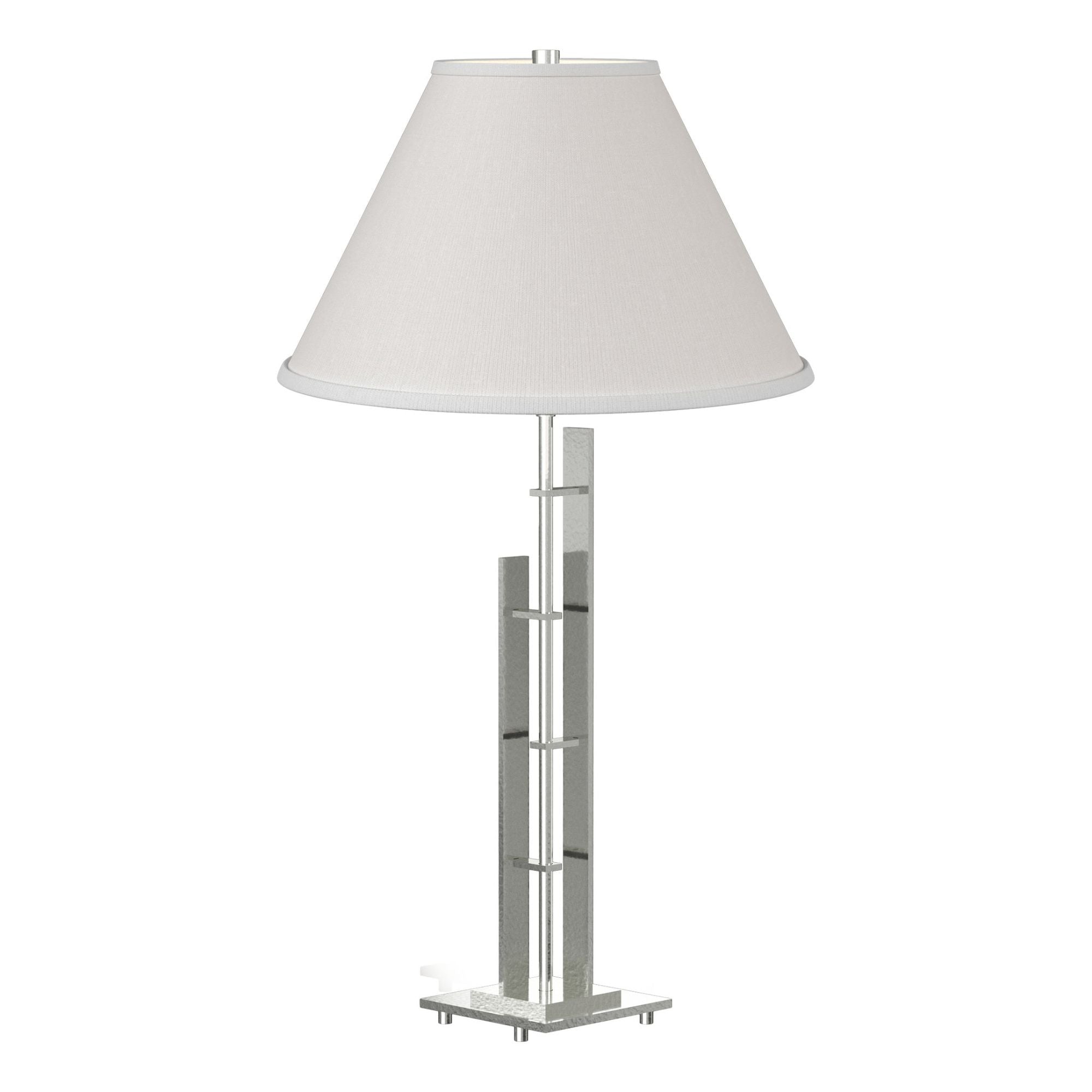 Metra Double Table Lamp 1-Light Natural Anna Shade (SF) in Sterling