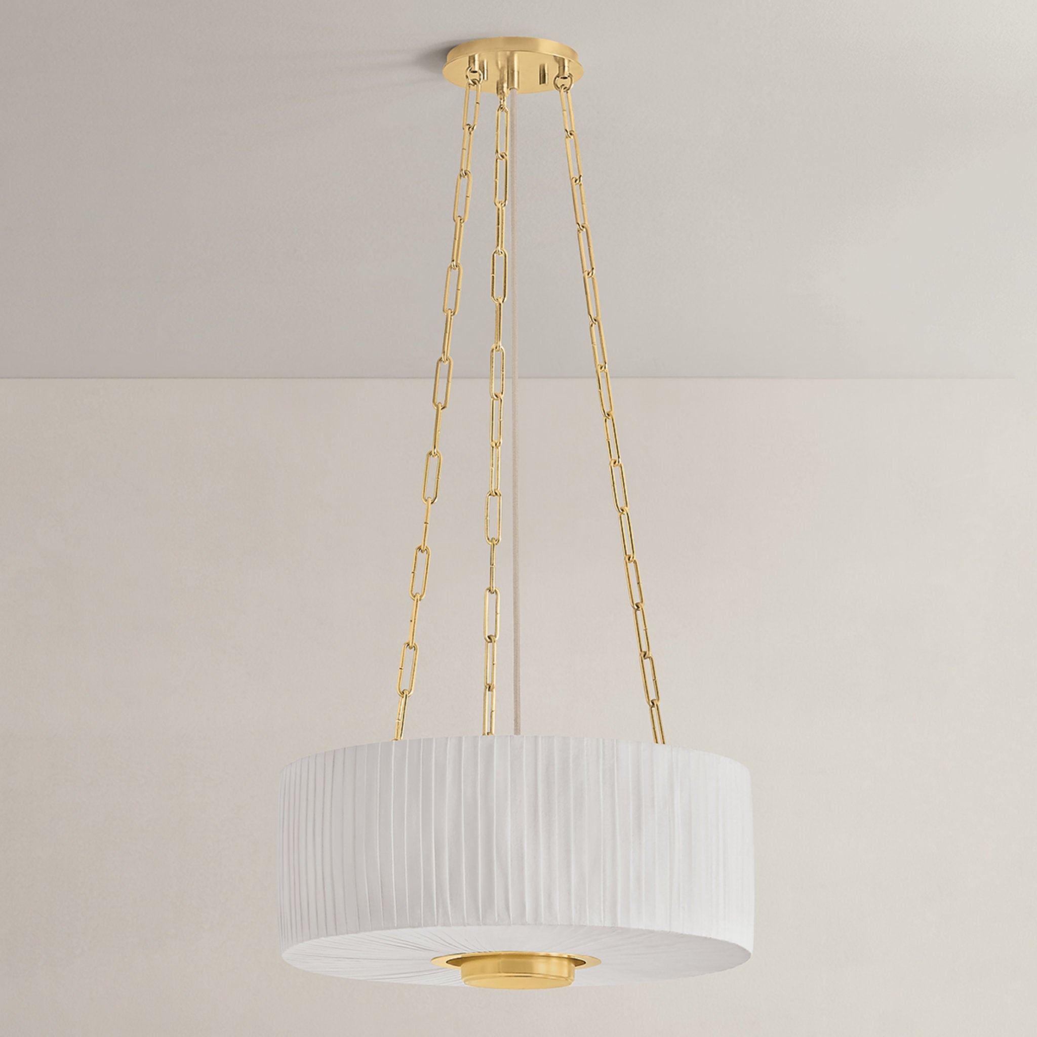 Camby 3-Light Pendant in Aged Brass 20W x 9.25H