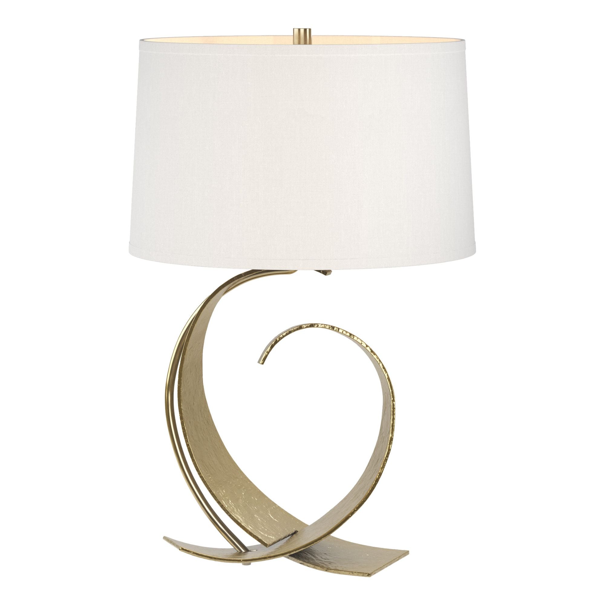 Fullered Impressions Table Lamp 1-Light Natural Anna Shade (SF) in Modern Brass