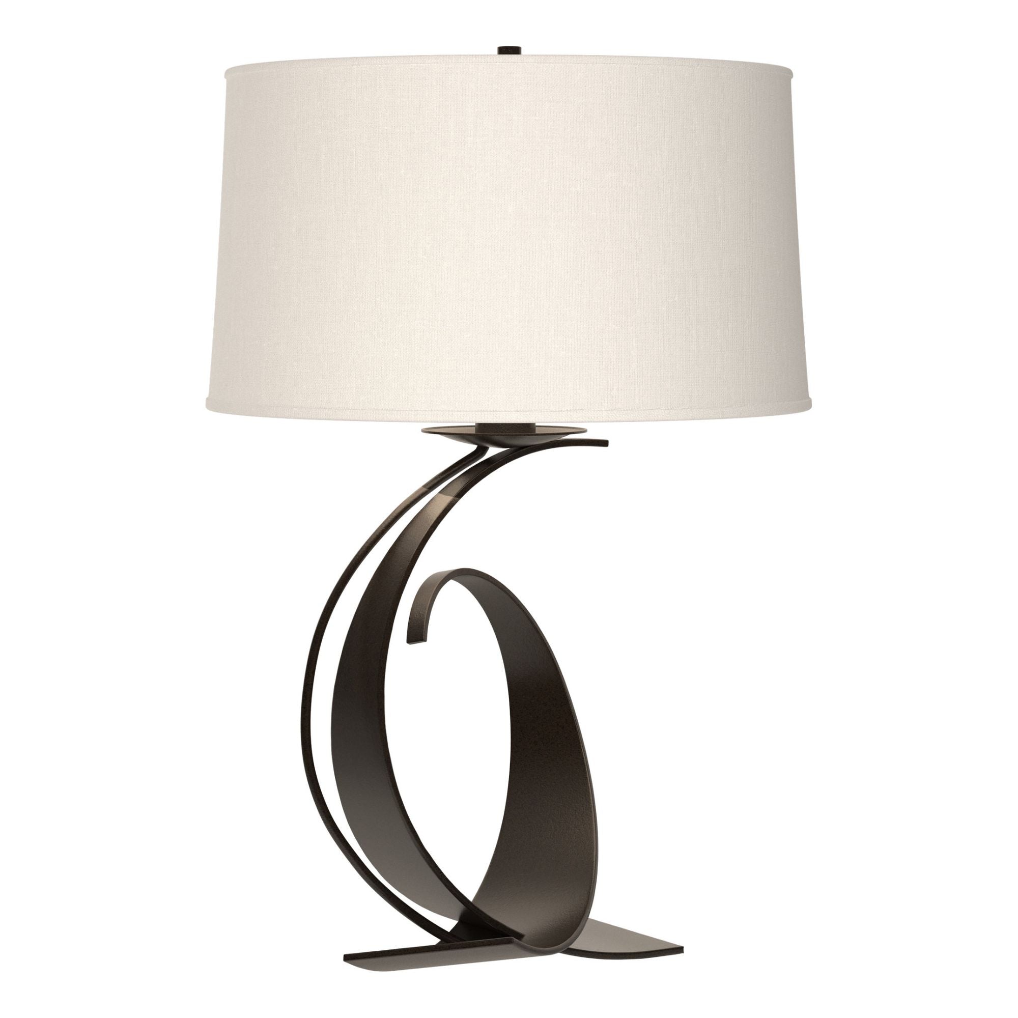 Fullered Impressions Large Table Lamp 1-Light Natural Anna Shade (SF) in Oil Rubbed Bronze