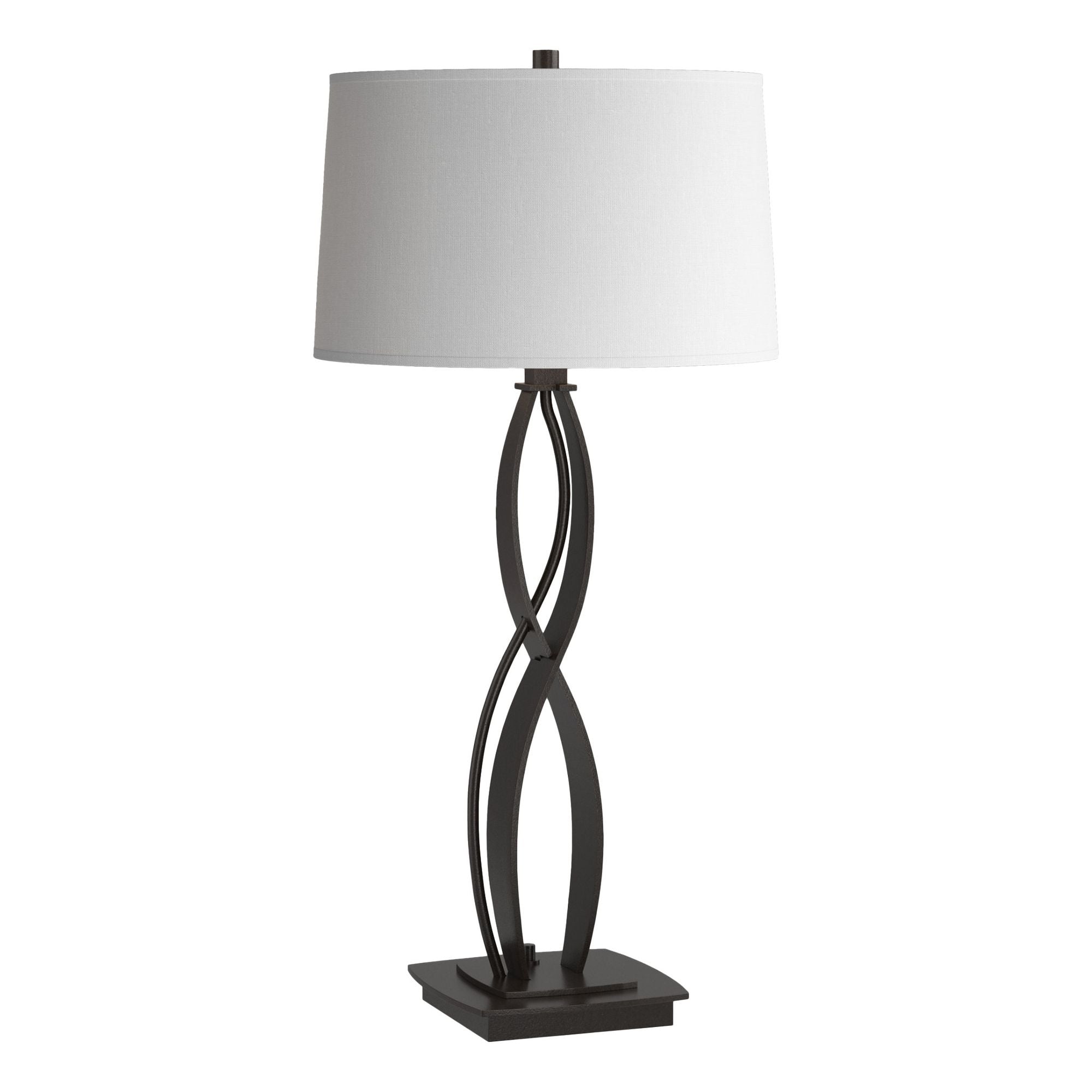 Almost Infinity Table Lamp 1-Light Natural Anna Shade (SF) in Oil Rubbed Bronze - Dimmer on Base