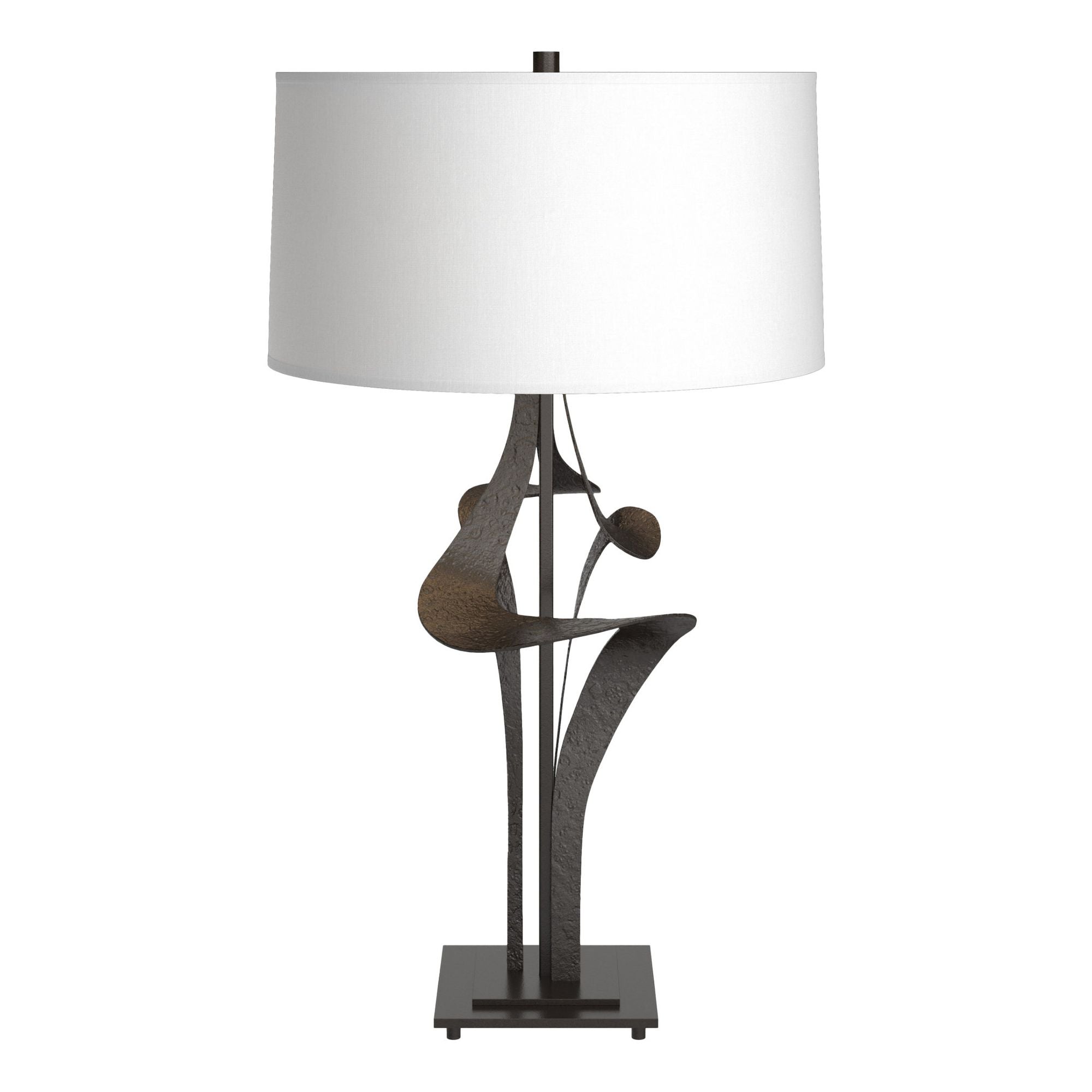 Antasia Table Lamp 1-Light Natural Anna Shade (SF) in Oil Rubbed Bronze - Dimmer on Socket