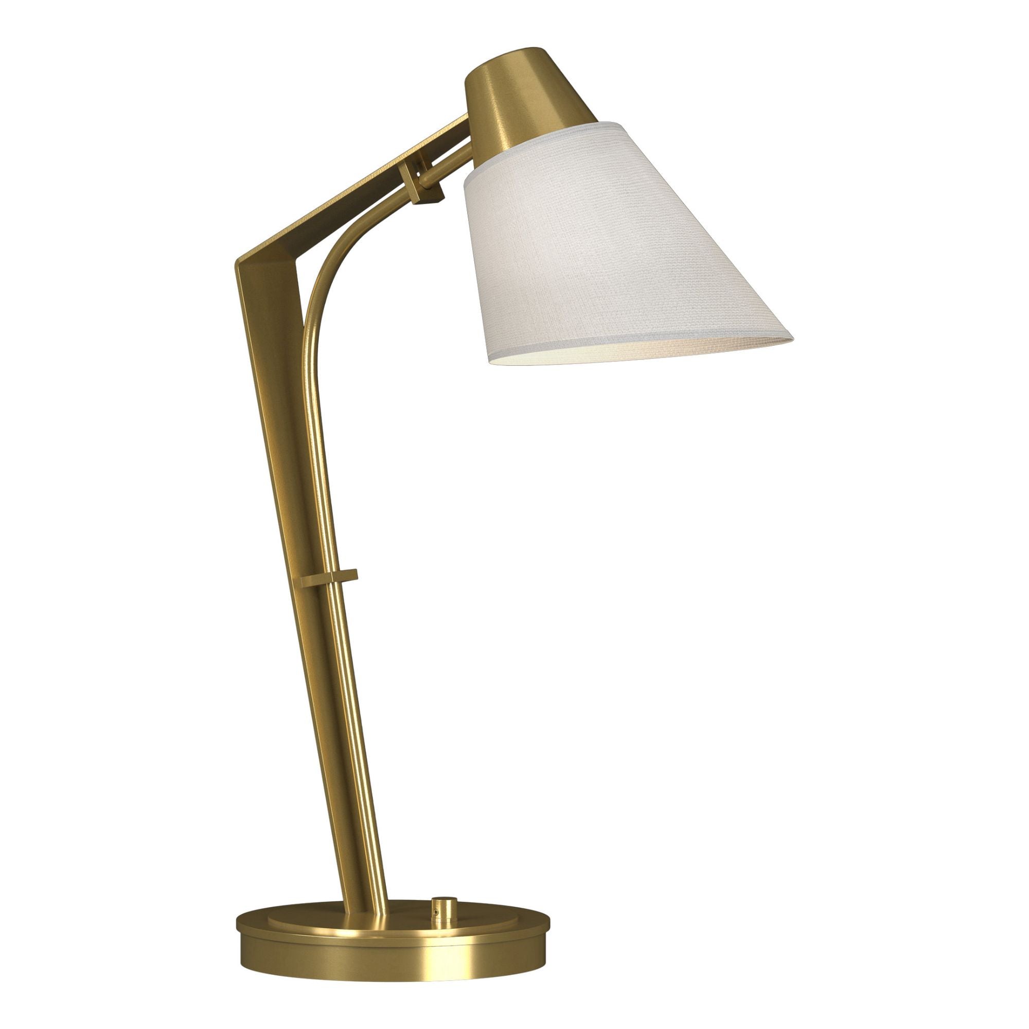 Reach Table Lamp 1-Light Natural Anna Shade (SF) in Modern Brass - Dimmer on Base