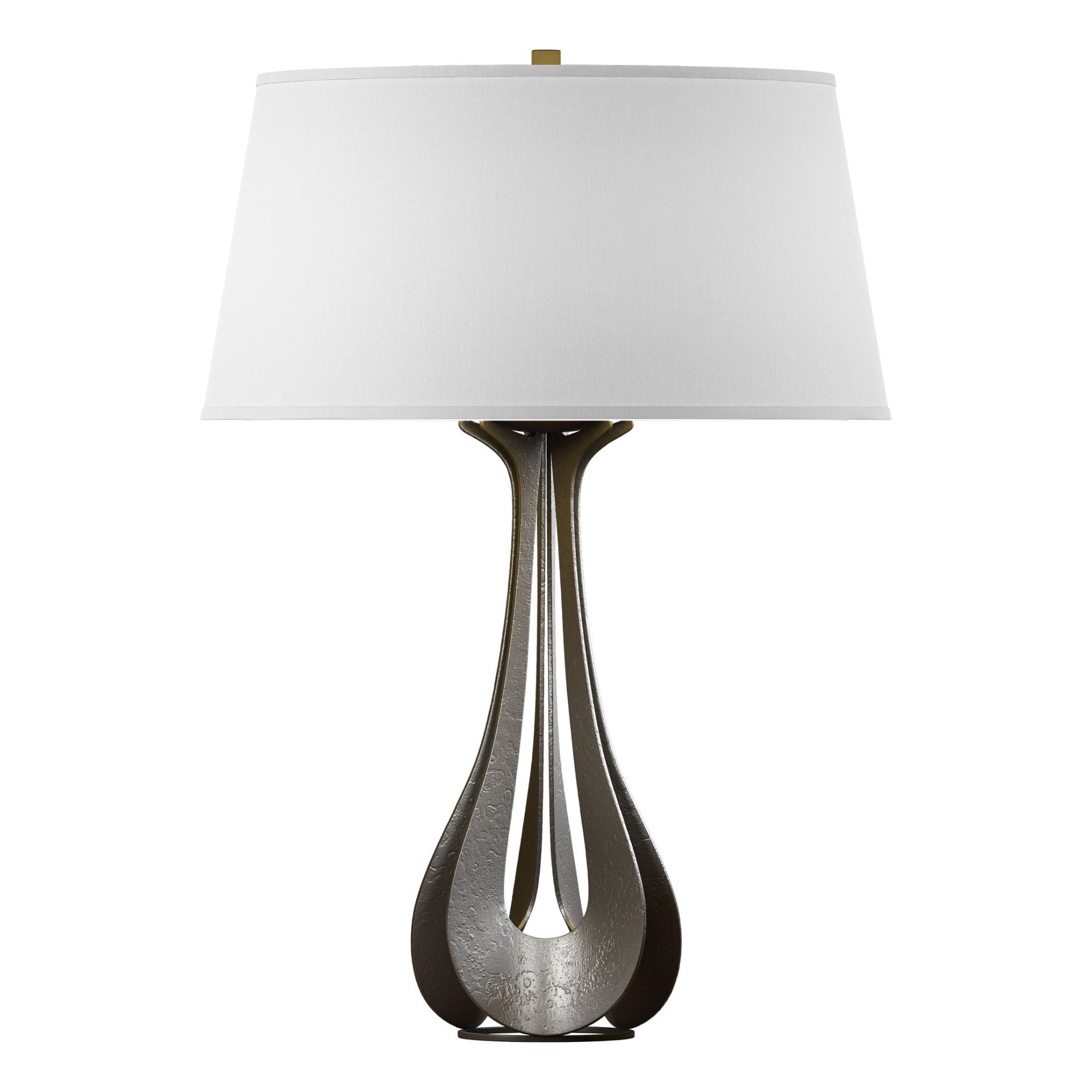Lino Table Lamp 1-Light Natural Anna Shade (SF) in Dark Smoke - Dimmer on Socket