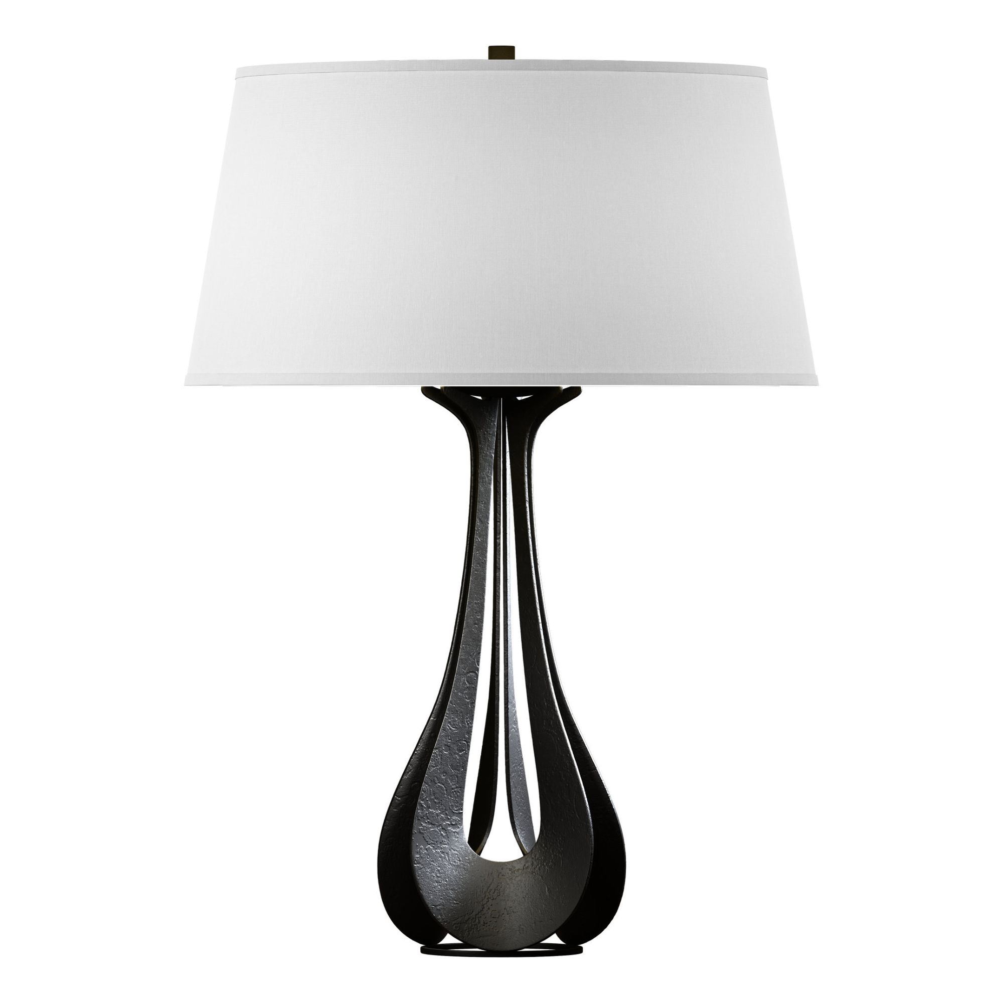 Lino Table Lamp 1-Light Natural Anna Shade (SF) in Black - Dimmer on Socket