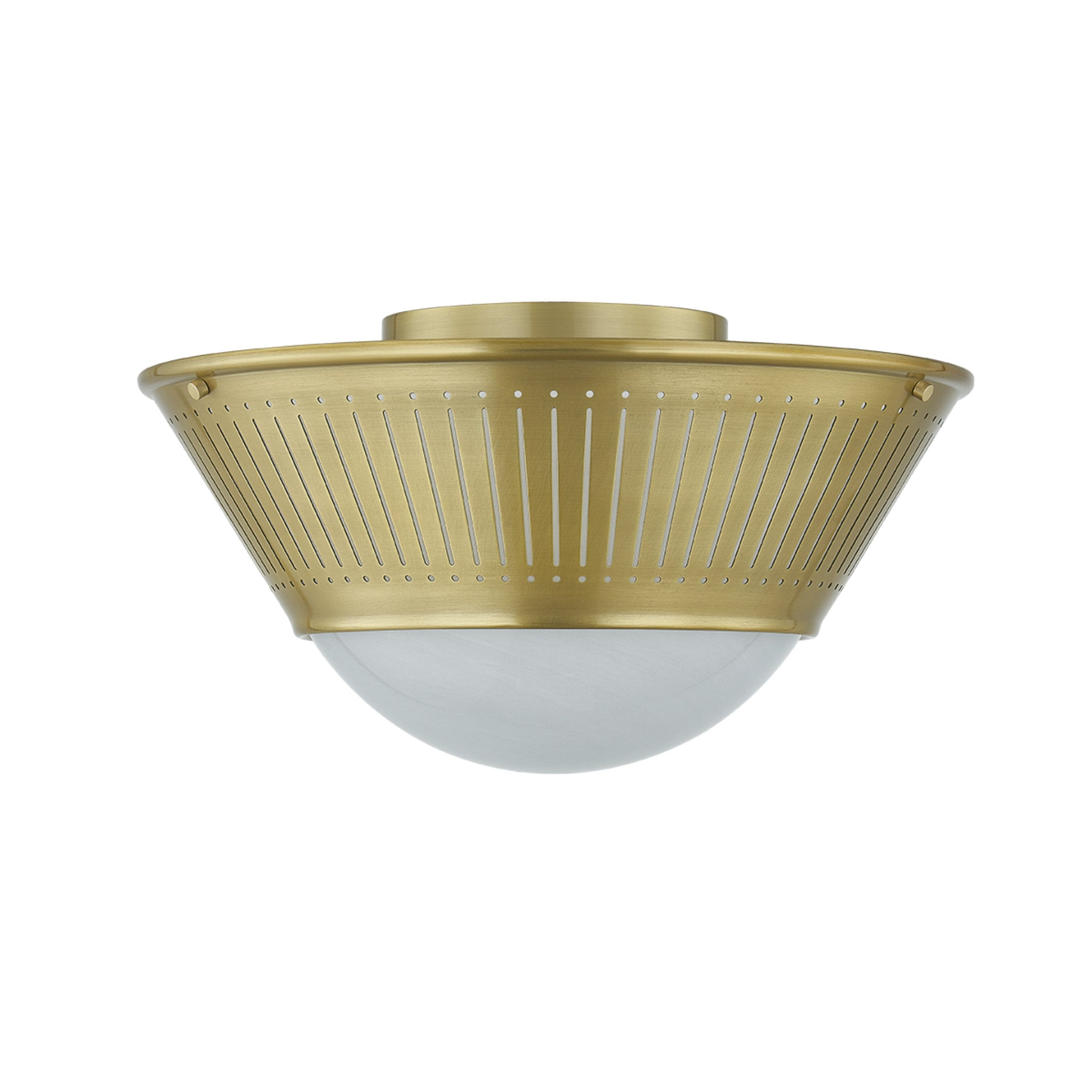 Elsmere 1-Light Flush Mount in Aged Brass 14.25W x 8H