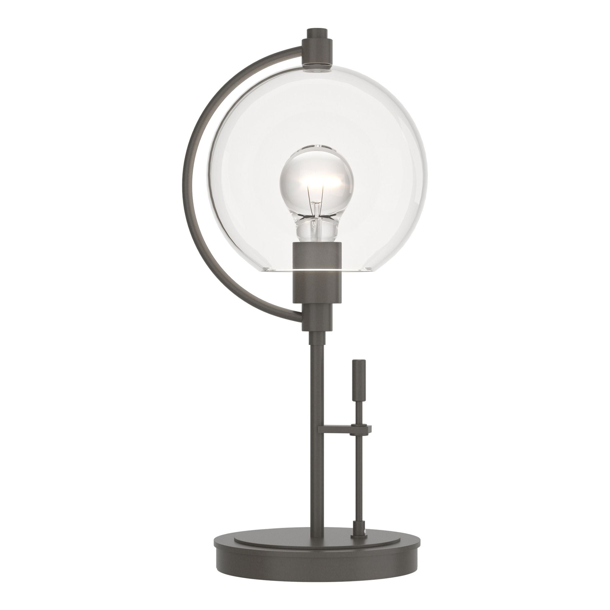 Pluto Table Lamp 1-Light Clear Glass (ZM) in Dark Smoke - Dimmer on Base