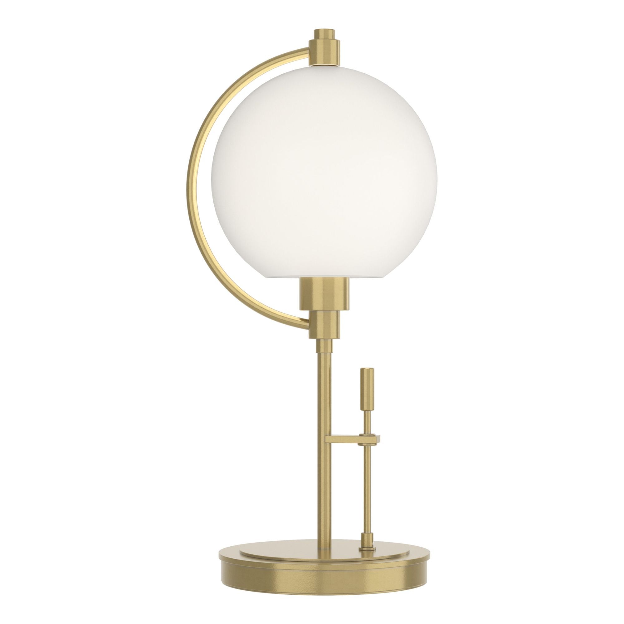 Pluto Table Lamp 1-Light Opal Glass (GG) in Modern Brass - Dimmer on Base