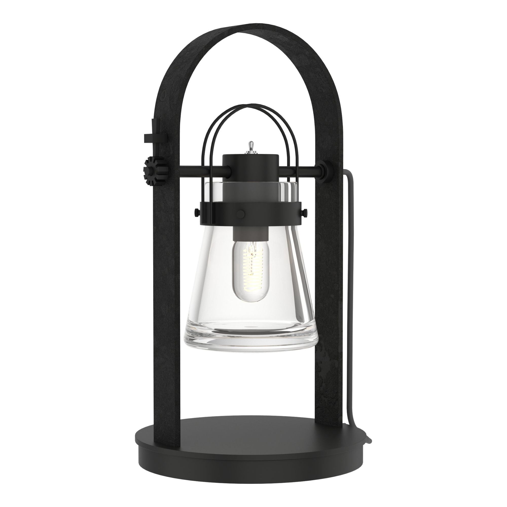 Erlenmeyer Table Lamp 1-Light Clear Glass (ZM) in Black - On Socket
