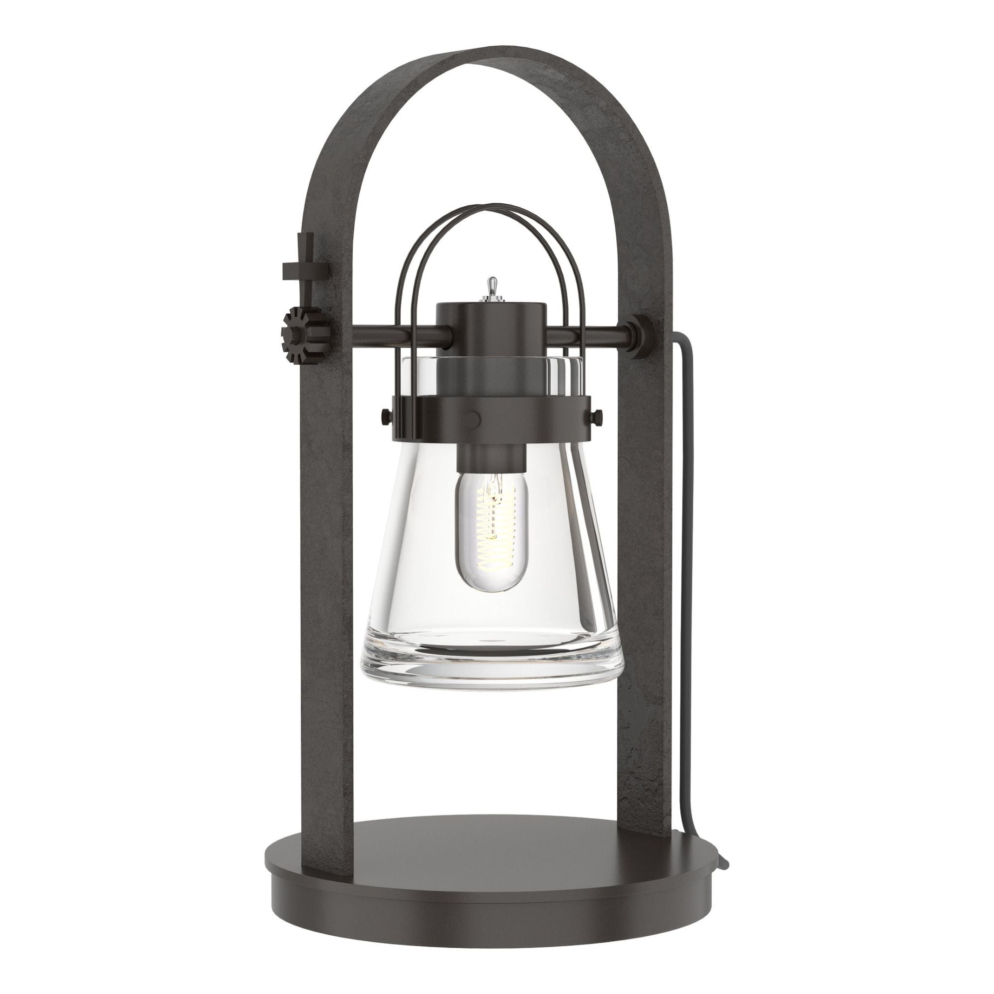 Erlenmeyer Table Lamp 1-Light Clear Glass (ZM) in Oil Rubbed Bronze - On Socket