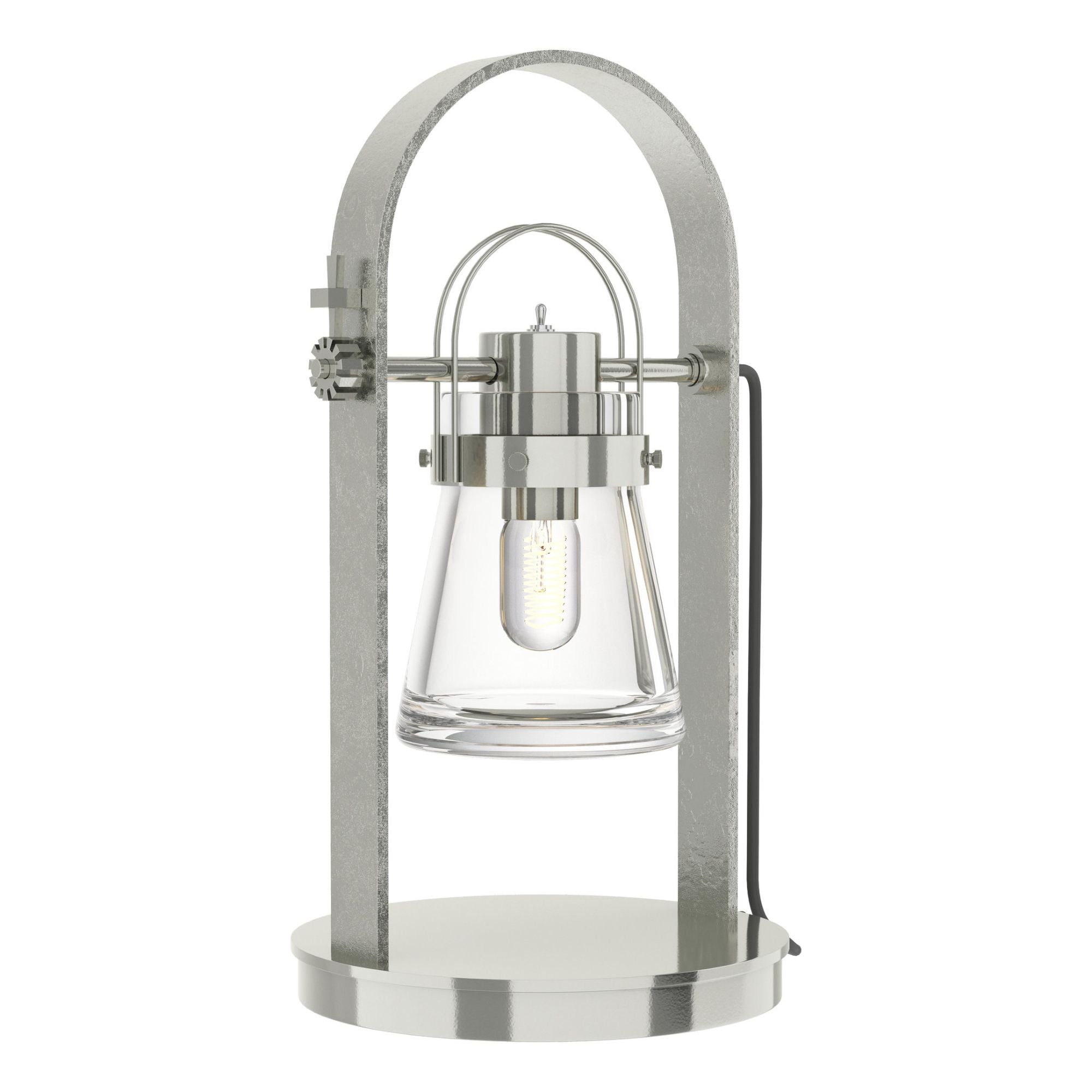 Erlenmeyer Table Lamp 1-Light Clear Glass (ZM) in Sterling - On Socket