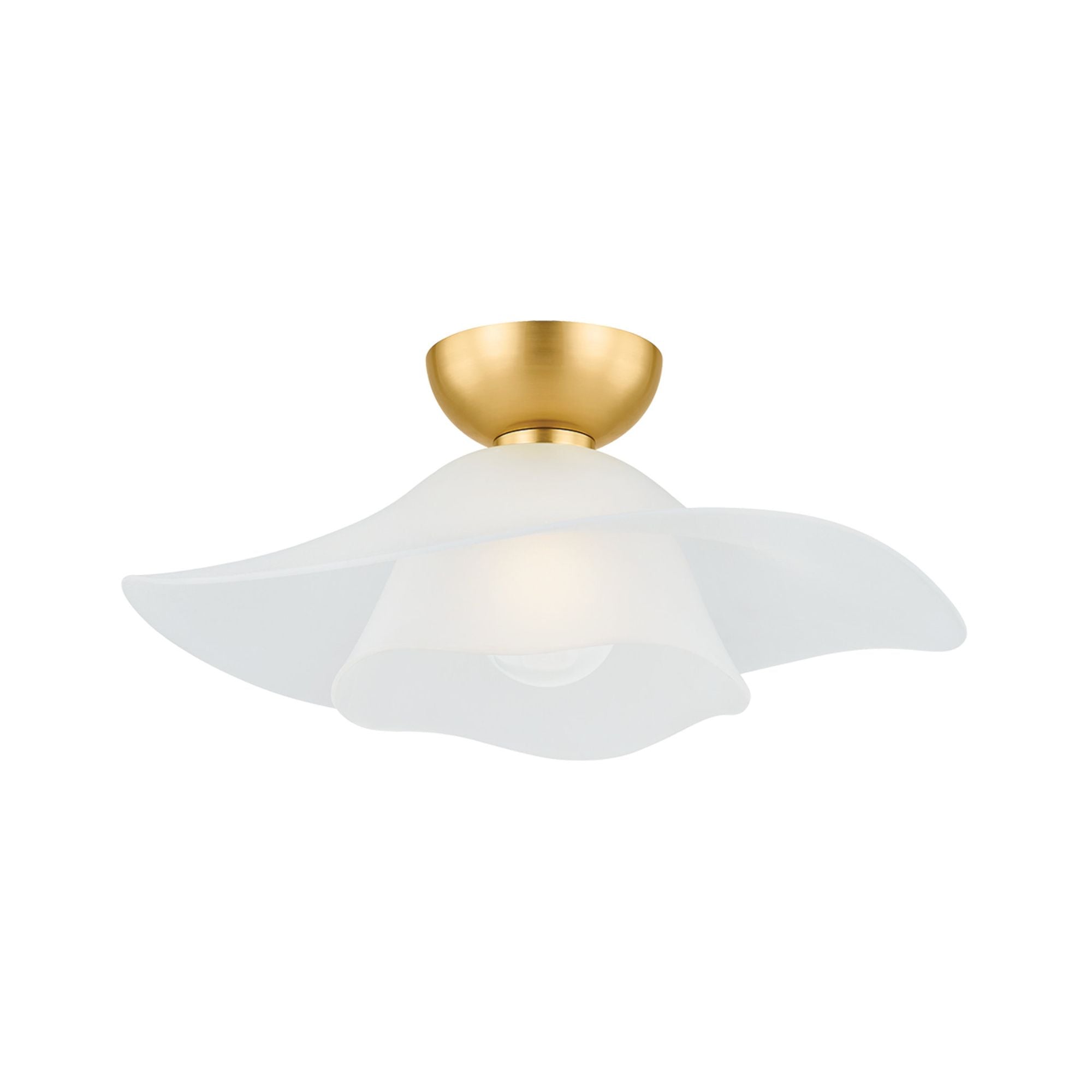 Netherlee 1-Light Flush Mount in  Aged Brass 18L x 18W x 7.25H