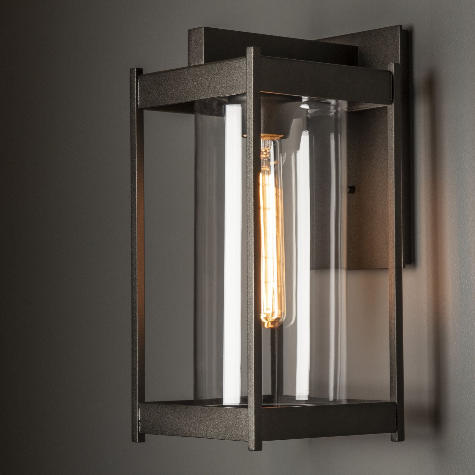 Cela Clear Glass Medium Outdoor Sconce 1-Light Clear Glass (ZM) in Coastal Oil Rubbed Bronze