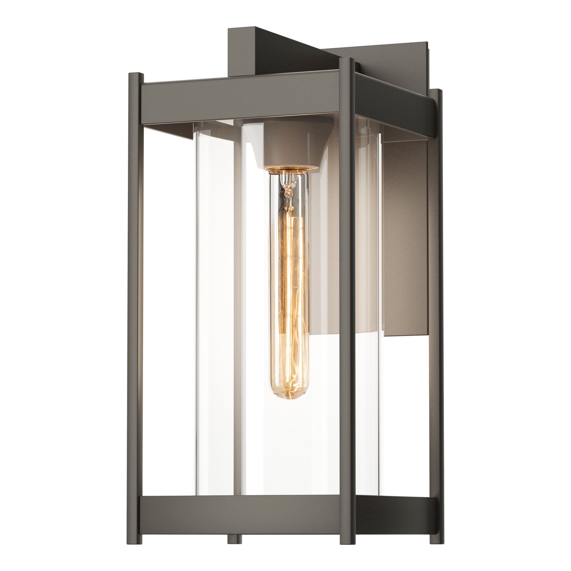 Cela Clear Glass Medium Outdoor Sconce 1-Light Clear Glass (ZM) in Coastal Dark Smoke