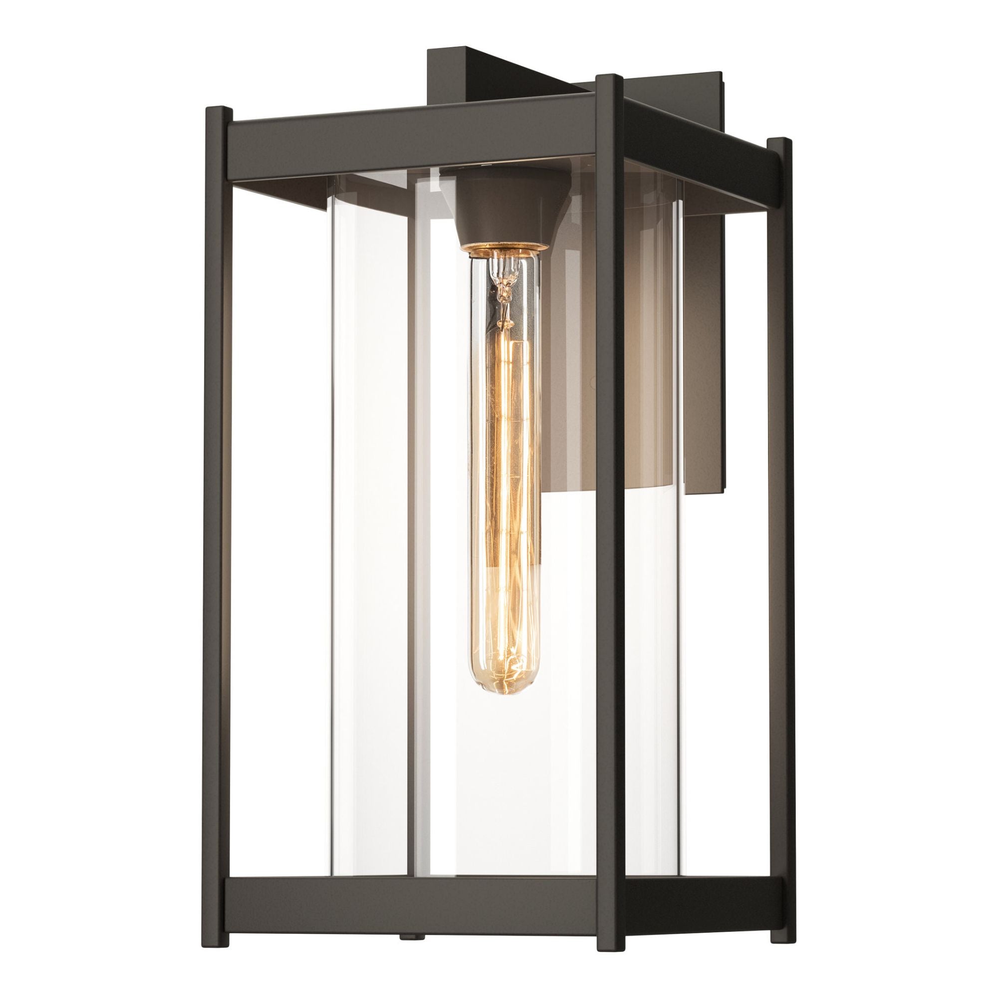 Cela Clear Glass Large Outdoor Sconce 1-Light Clear Glass (ZM) in Coastal Dark Smoke