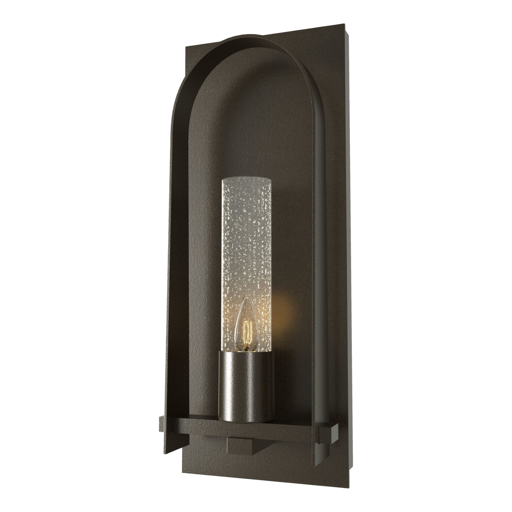 Triomphe Seeded Glass Large Outdoor Sconce 1-Light Seeded Clear Glass (II) in Oil Rubbed Bronze