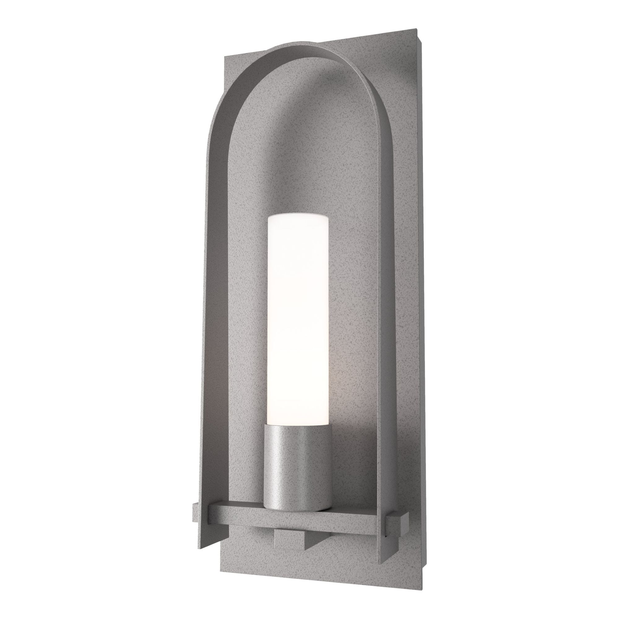 Triomphe Opal Glass Large Outdoor Sconce 1-Light Opal Glass (GG) in Coastal Burnished Steel