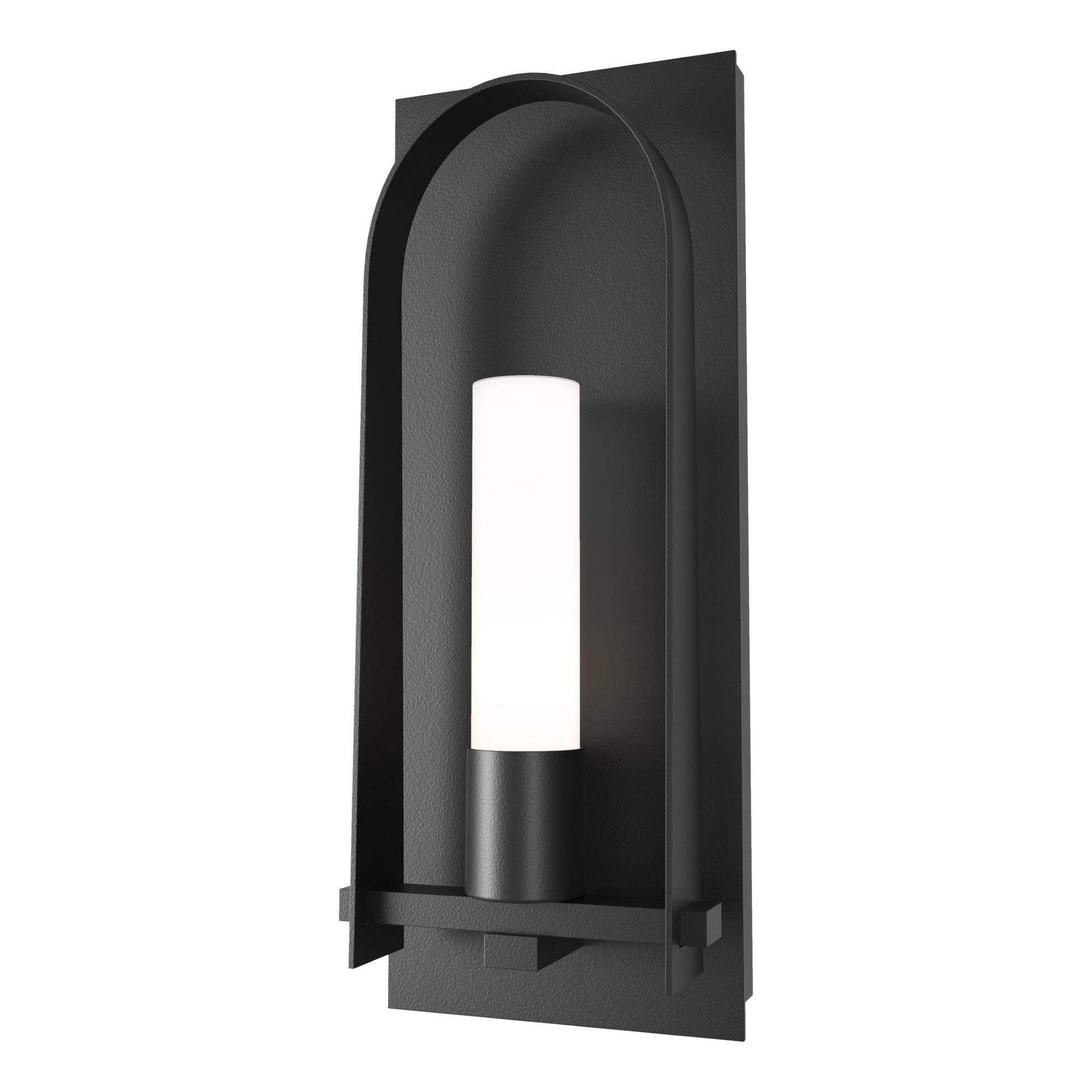 Triomphe Opal Glass Large Outdoor Sconce 1-Light Opal Glass (GG) in Coastal Black