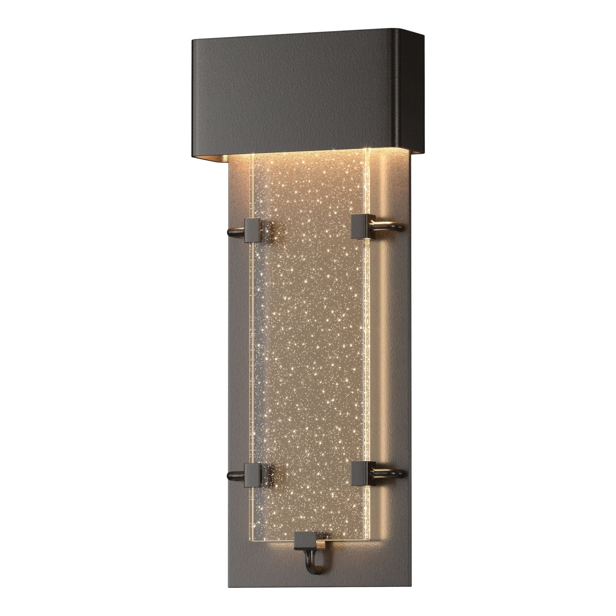 Ursa Small LED Outdoor Sconce LED Seeded Clear Glass (II) in Coastal Oil Rubbed Bronze