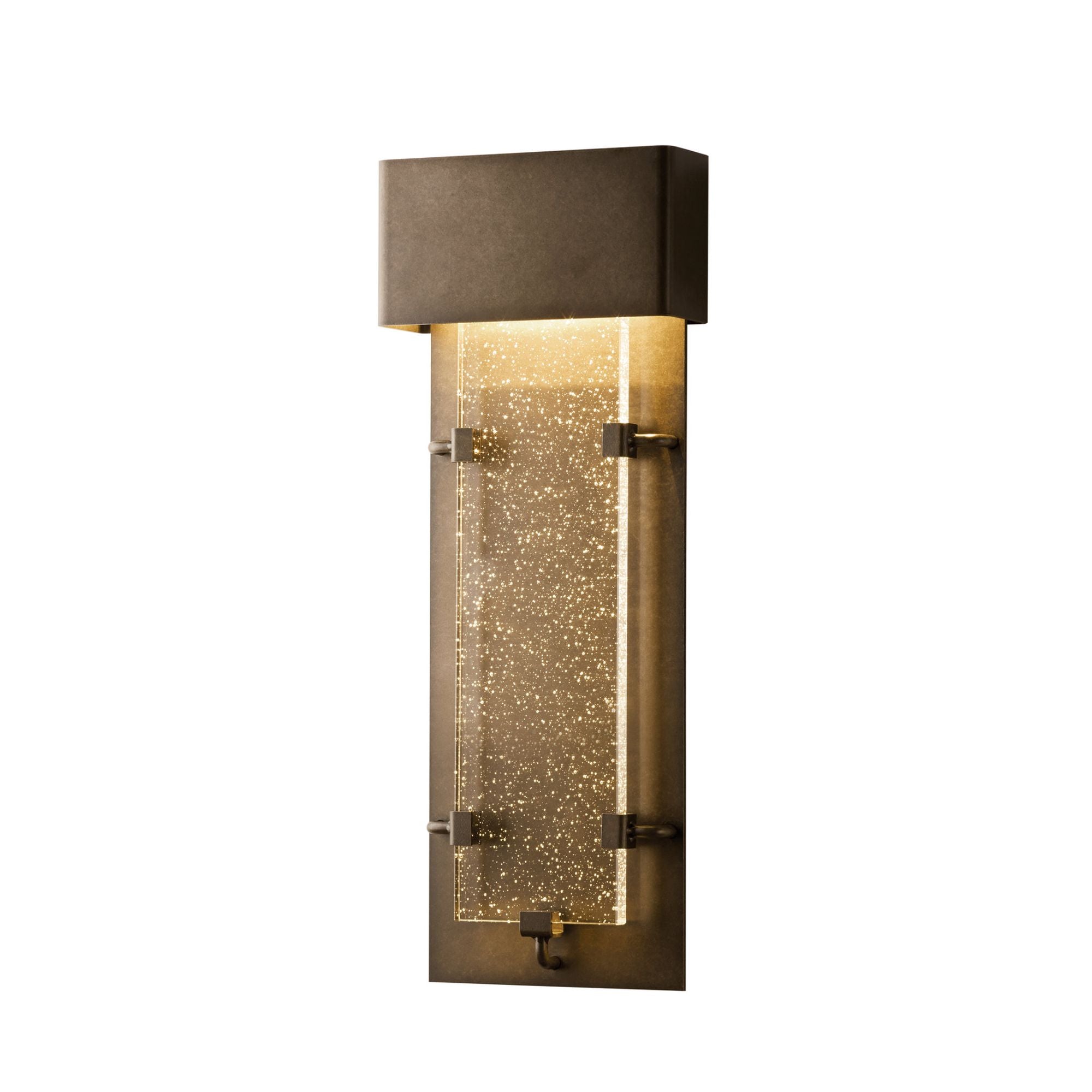 Ursa Small LED Outdoor Sconce LED Seeded Clear Glass (II) in Coastal Dark Smoke