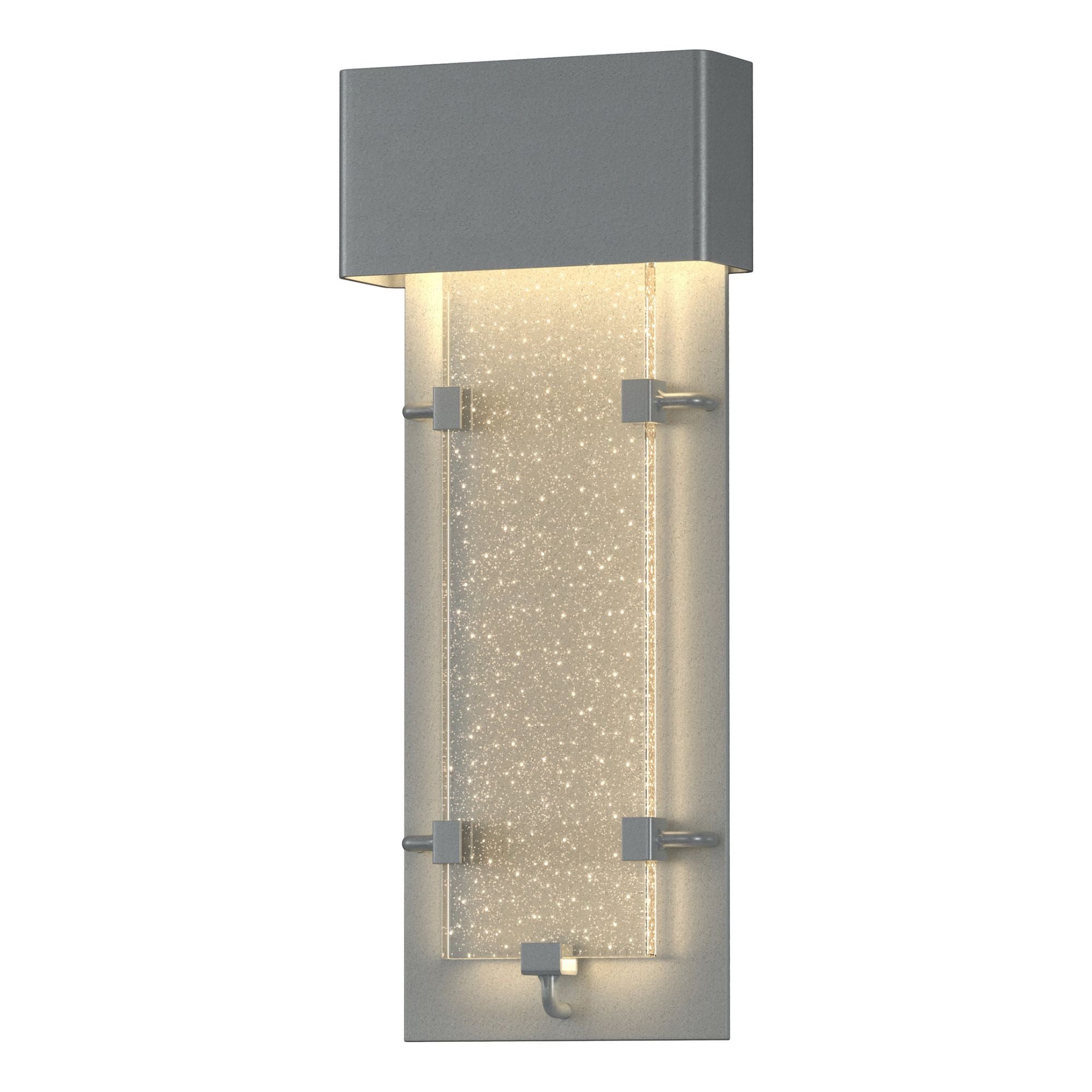 Ursa Small LED Outdoor Sconce LED Seeded Clear Glass (II) in Coastal Burnished Steel