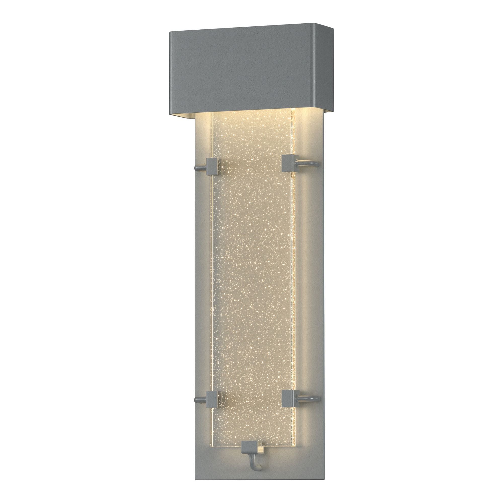 Ursa Large LED Outdoor Sconce LED Seeded Clear Glass (II) in Coastal Burnished Steel