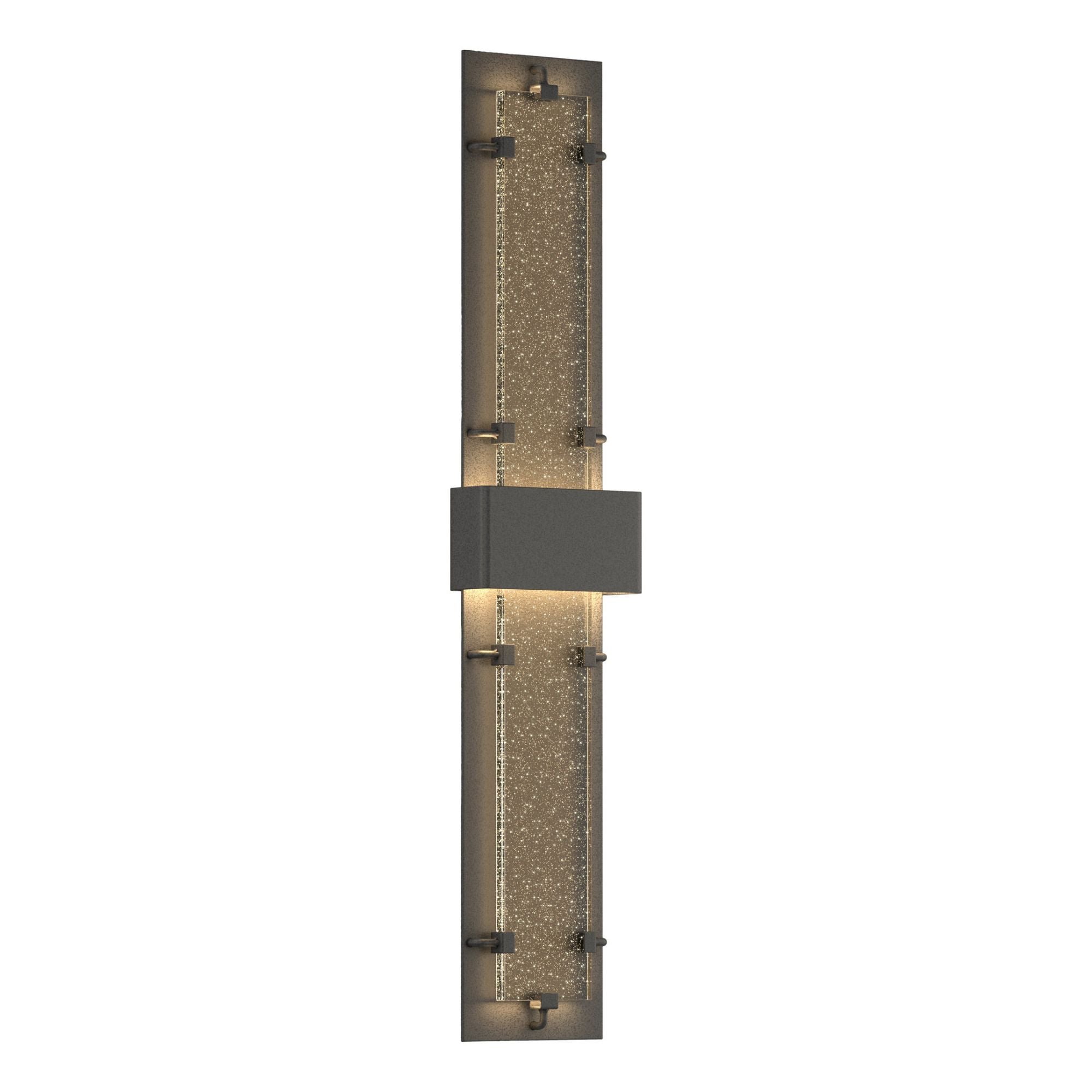 Double-Large Ursa LED Outdoor Sconce LED Seeded Clear Glass (II) in Coastal Natural Iron