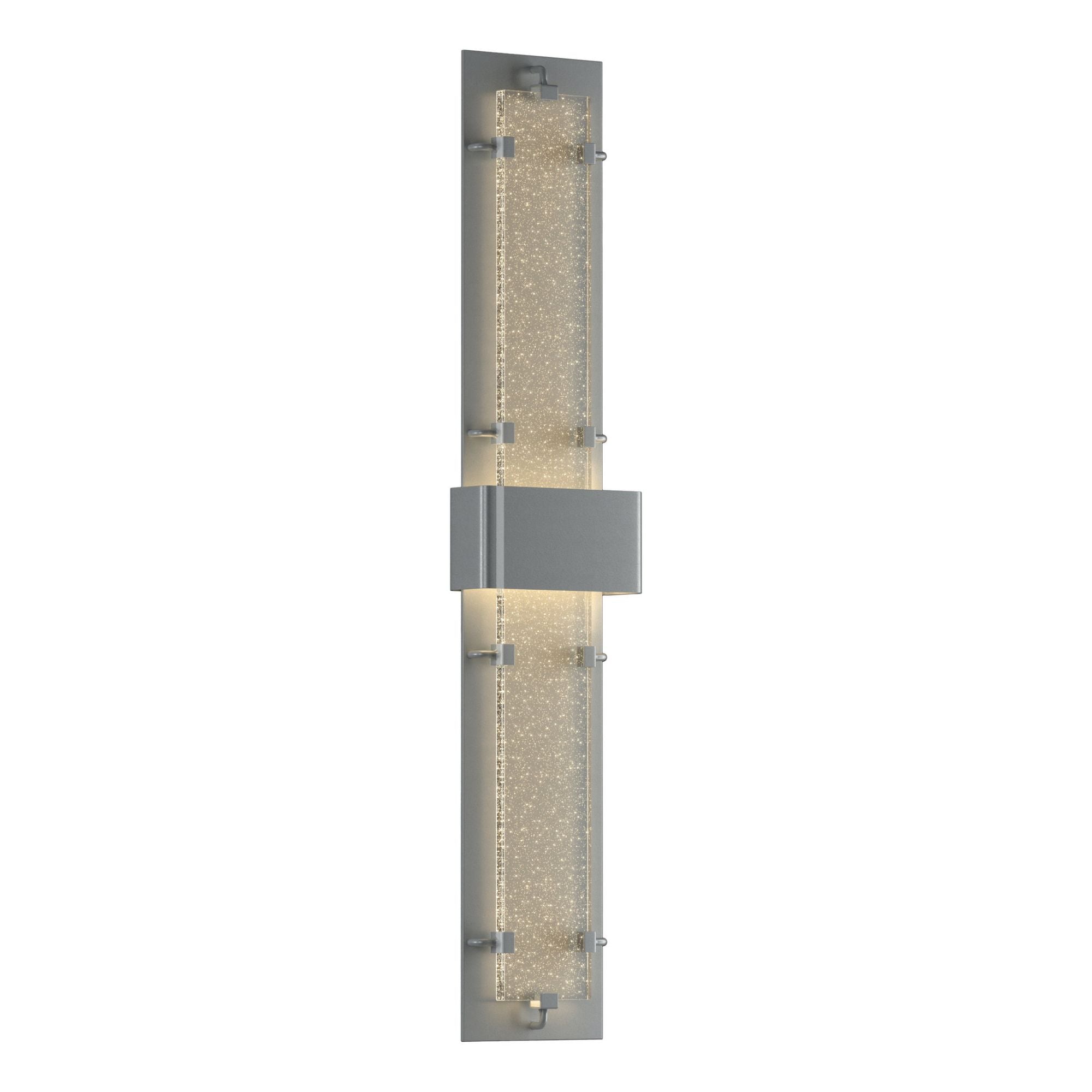 Double-Large Ursa LED Outdoor Sconce LED Seeded Clear Glass (II) in Coastal Burnished Steel