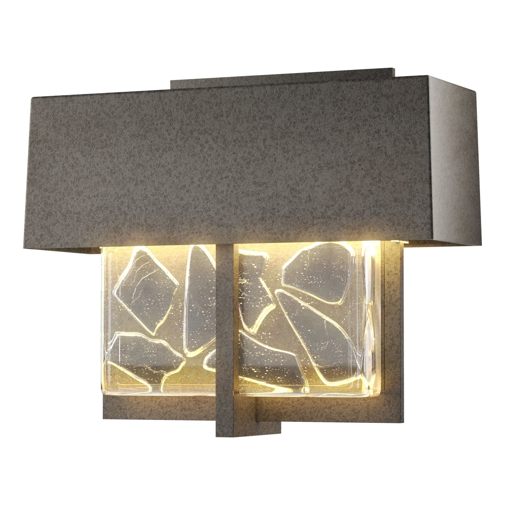 Shard Small LED Outdoor Sconce LED Clear Glass with Shards (YP) in Coastal Natural Iron