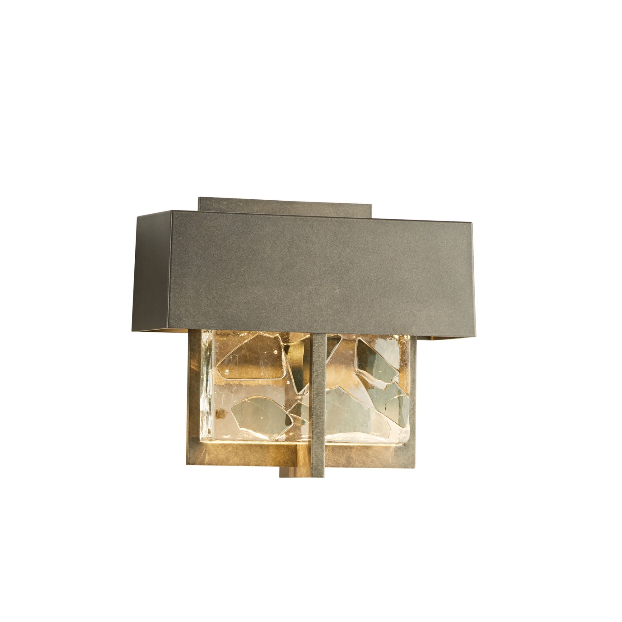 Shard Small LED Outdoor Sconce LED Clear Glass with Shards (YP) in Coastal Burnished Steel