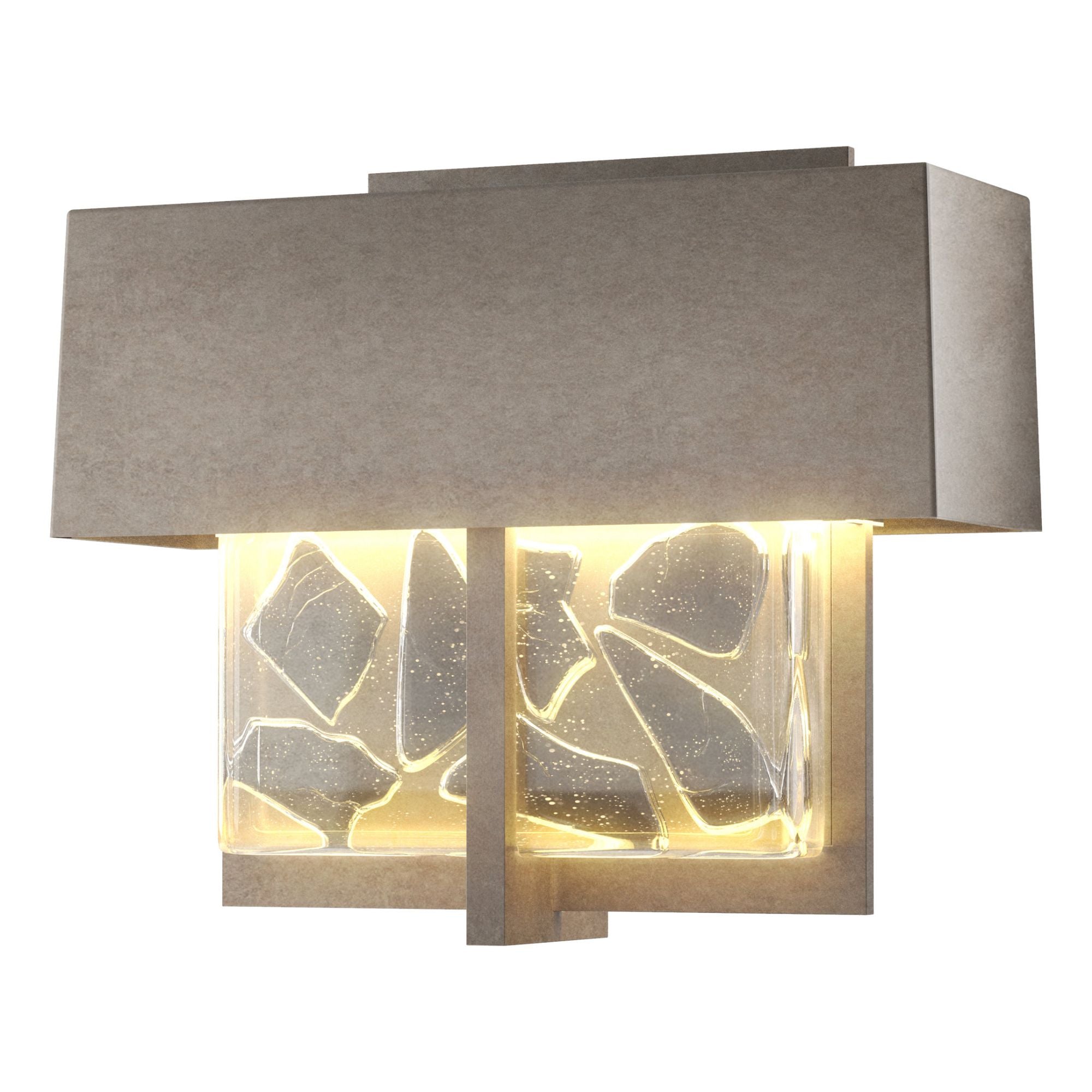 Shard Small LED Outdoor Sconce LED Clear Glass with Shards (YP) in Coastal Burnished Steel