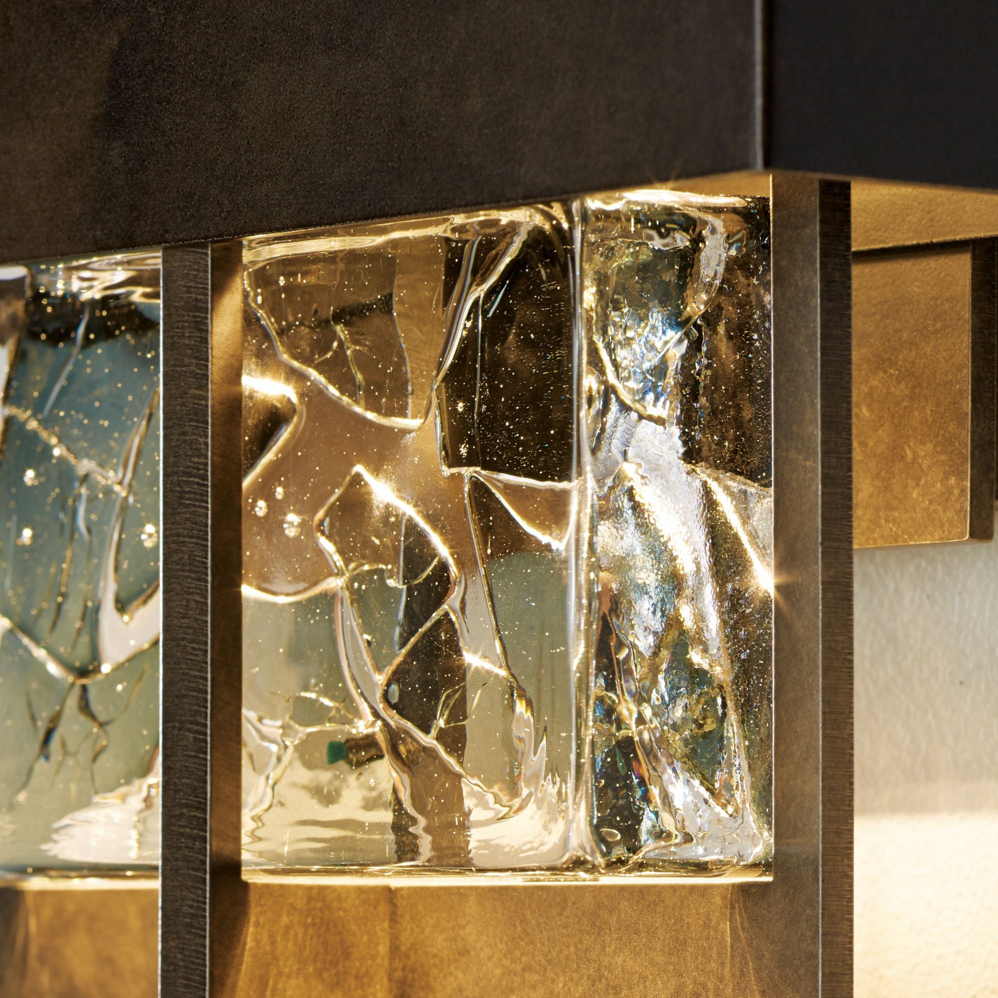 Shard Large LED Outdoor Sconce LED Clear Glass with Shards (YP) in Coastal Dark Smoke