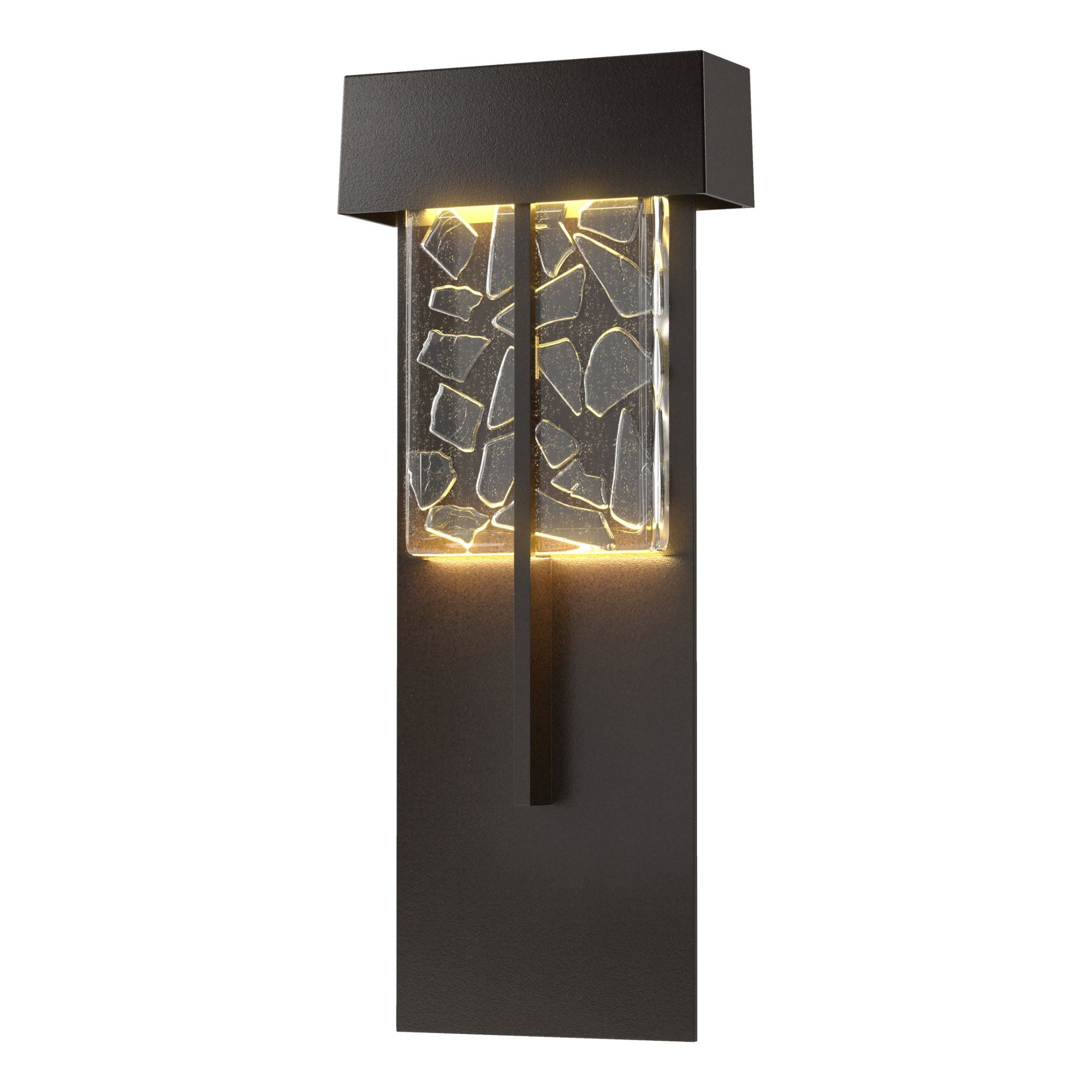 Shard XL Outdoor Sconce LED Clear Glass with Shards (YP) in Coastal Oil Rubbed Bronze