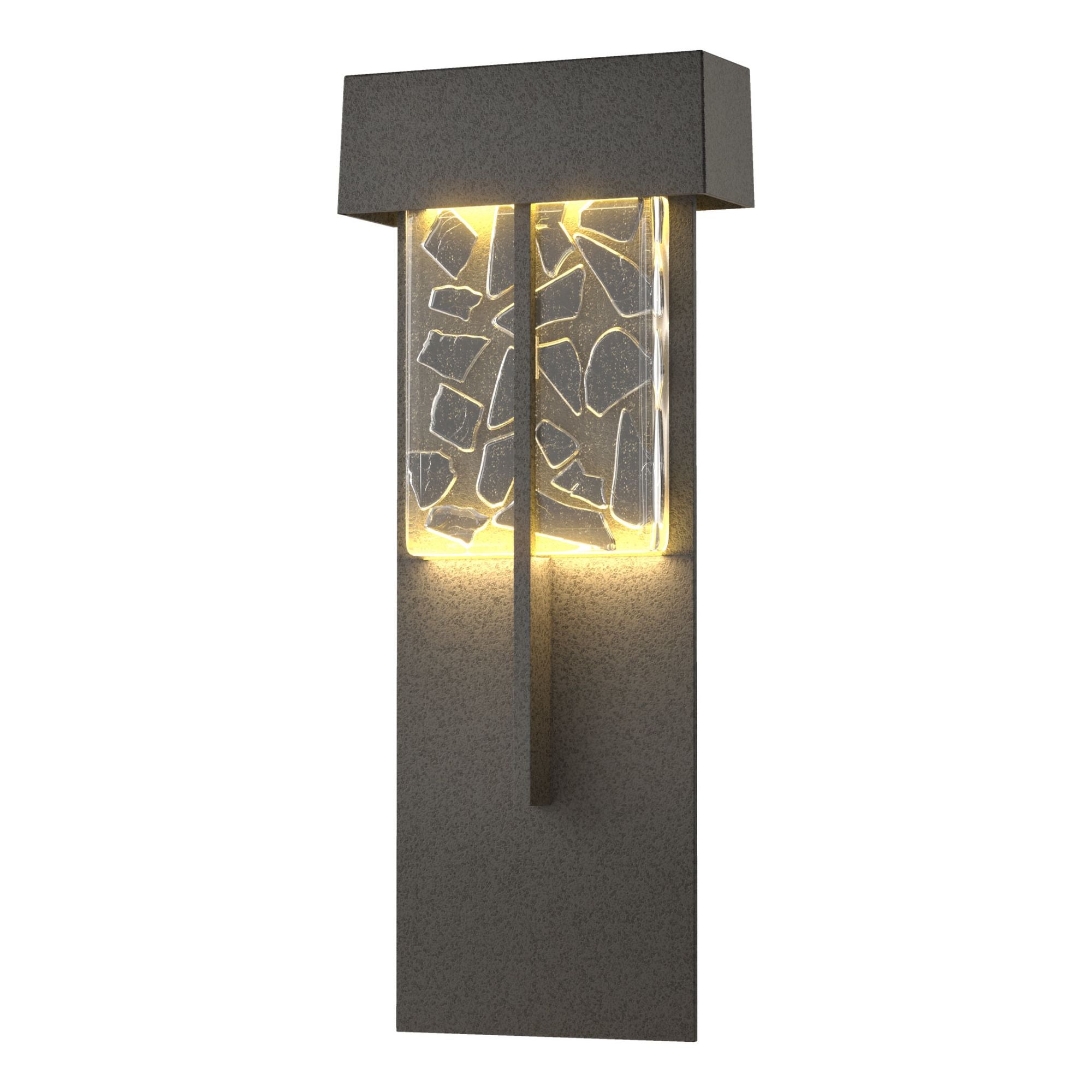 Shard XL Outdoor Sconce LED Clear Glass with Shards (YP) in Coastal Natural Iron
