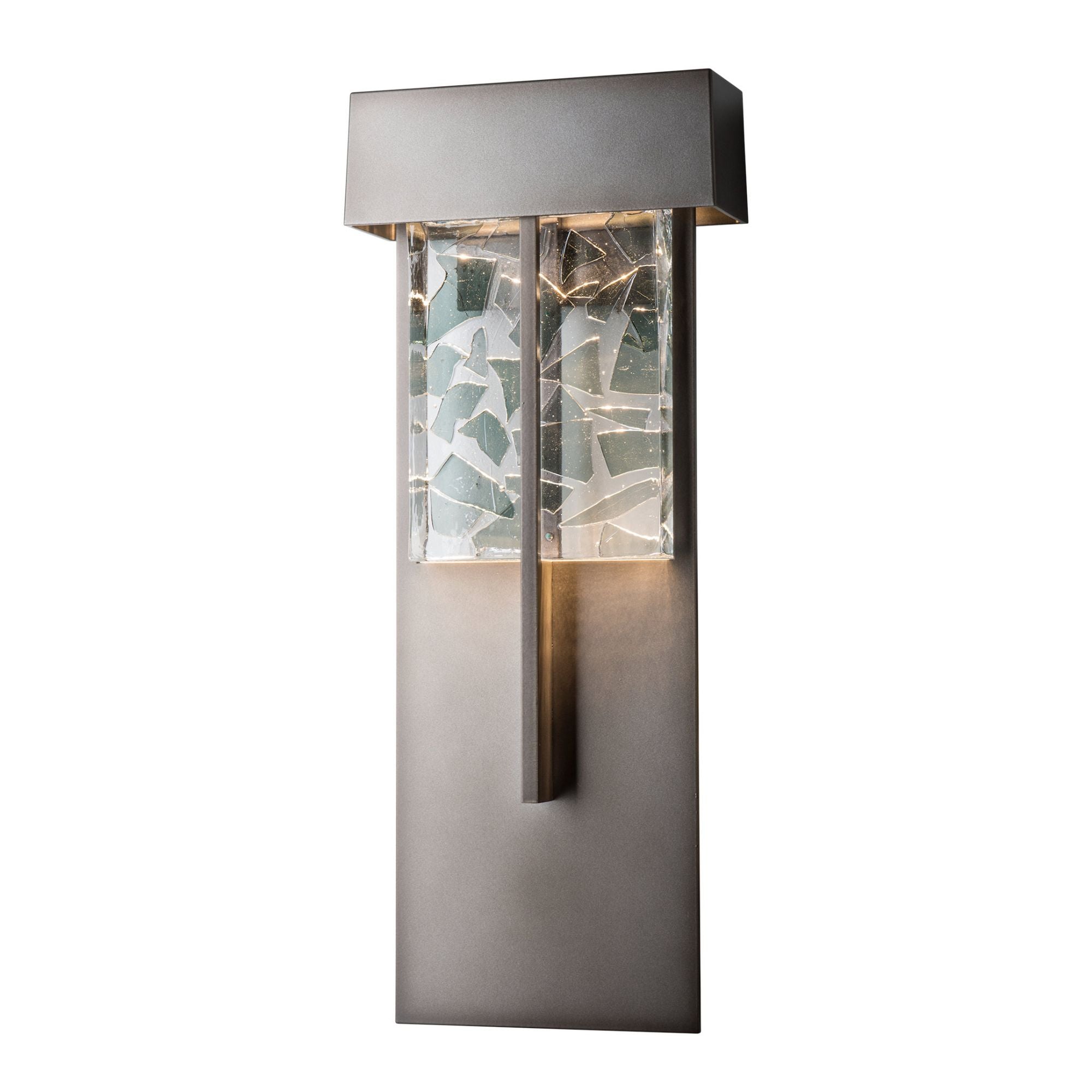 Shard XL Outdoor Sconce LED Clear Glass with Shards (YP) in Coastal Dark Smoke