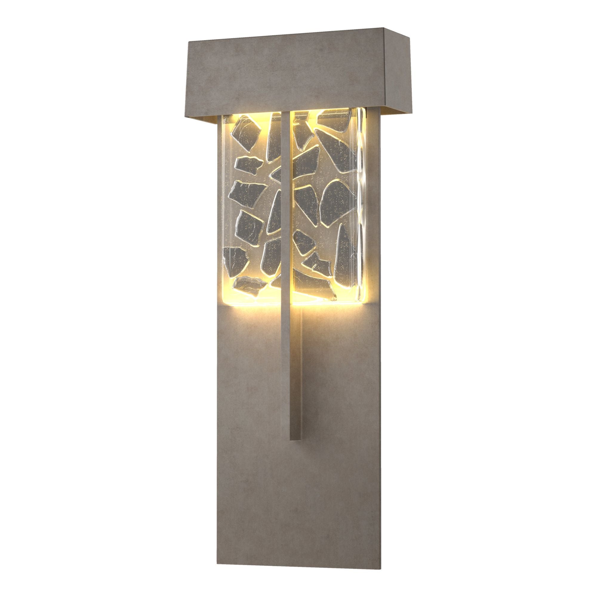 Shard XL Outdoor Sconce LED Clear Glass with Shards (YP) in Coastal Burnished Steel