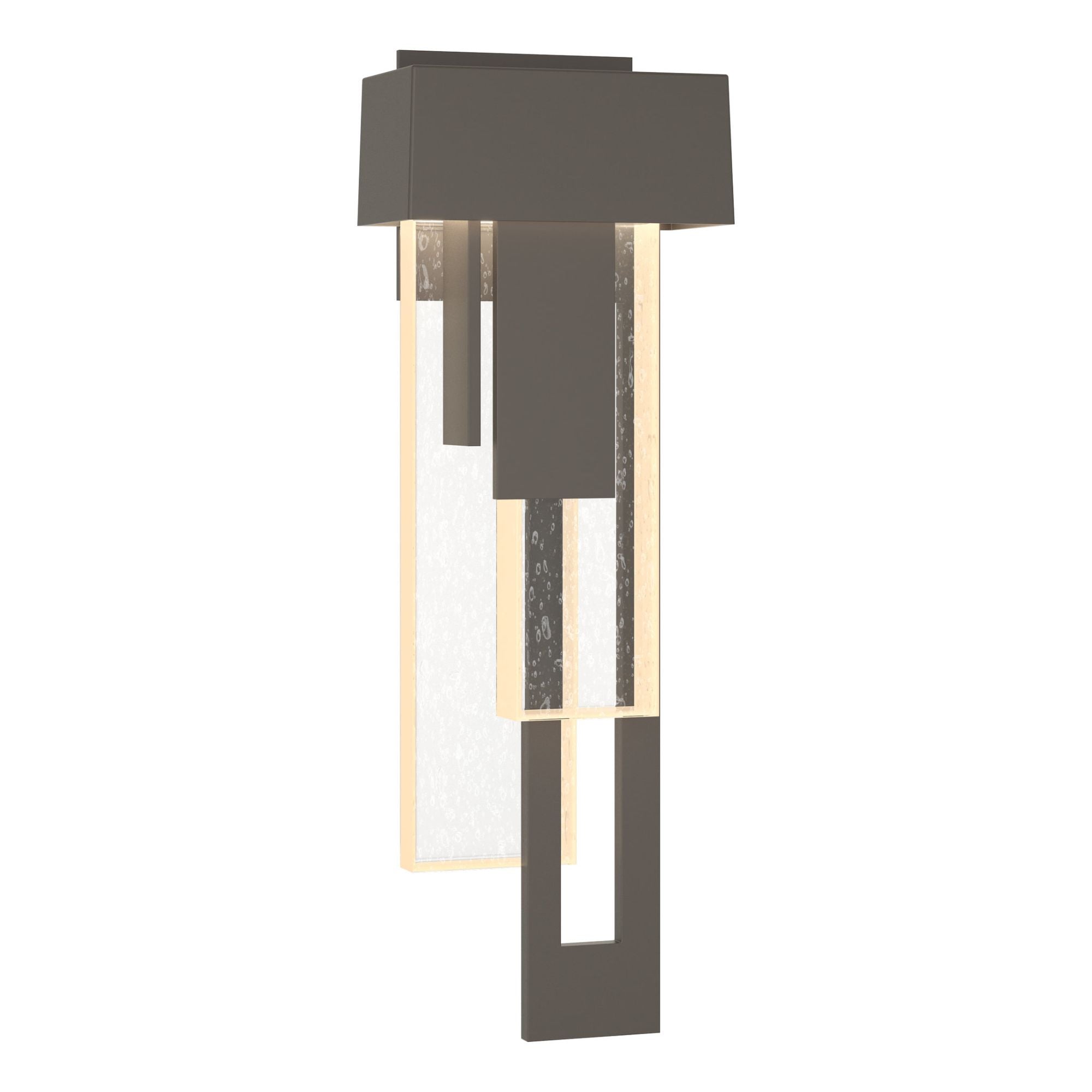 Rainfall LED Outdoor Sconce Right Facing LED Seeded Clear Glass (II) in Coastal Dark Smoke