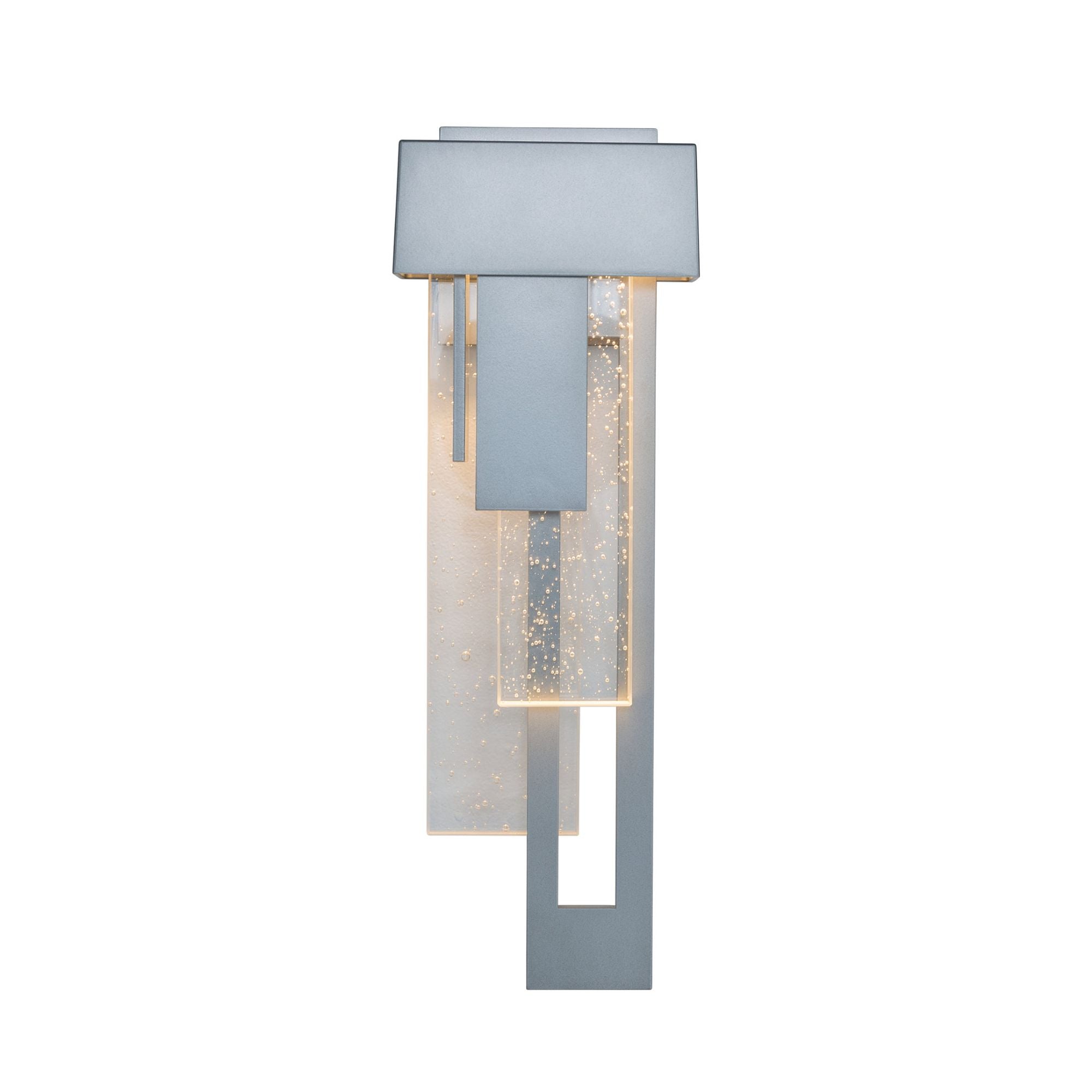 Rainfall LED Outdoor Sconce Right Facing LED Seeded Clear Glass (II) in Coastal Burnished Steel